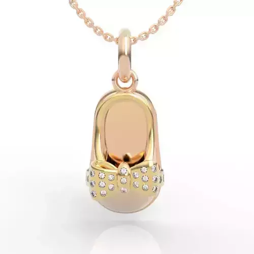 Baby Shoe Diamond Pendant 