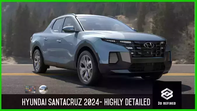 Hyundai Santa Cruz 2024 - highres detailed-Vray-Redshift-Unreal