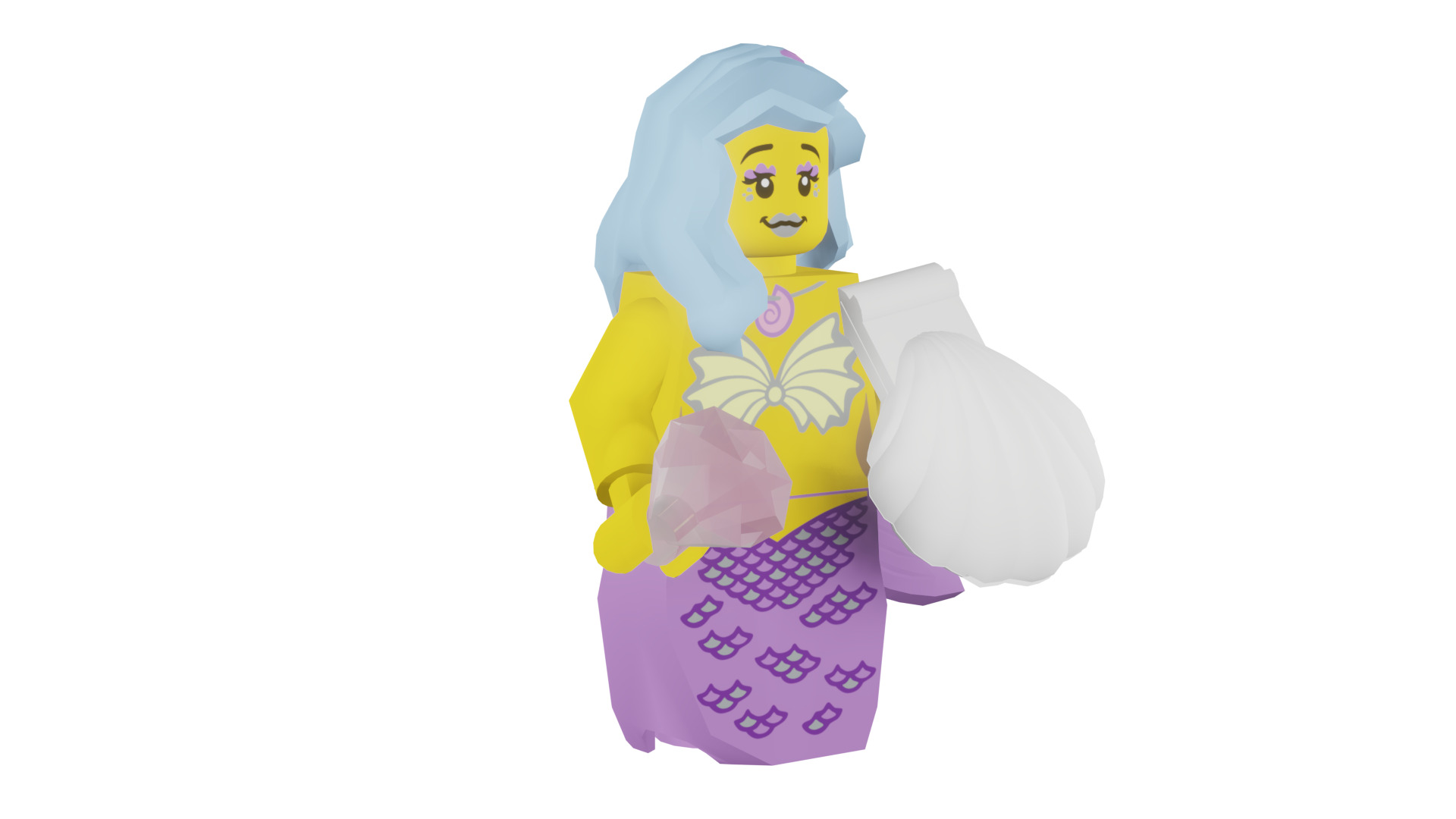 3D print minifigure - 71004-16 Marsha Queen of the Mermaids 3D print model_2