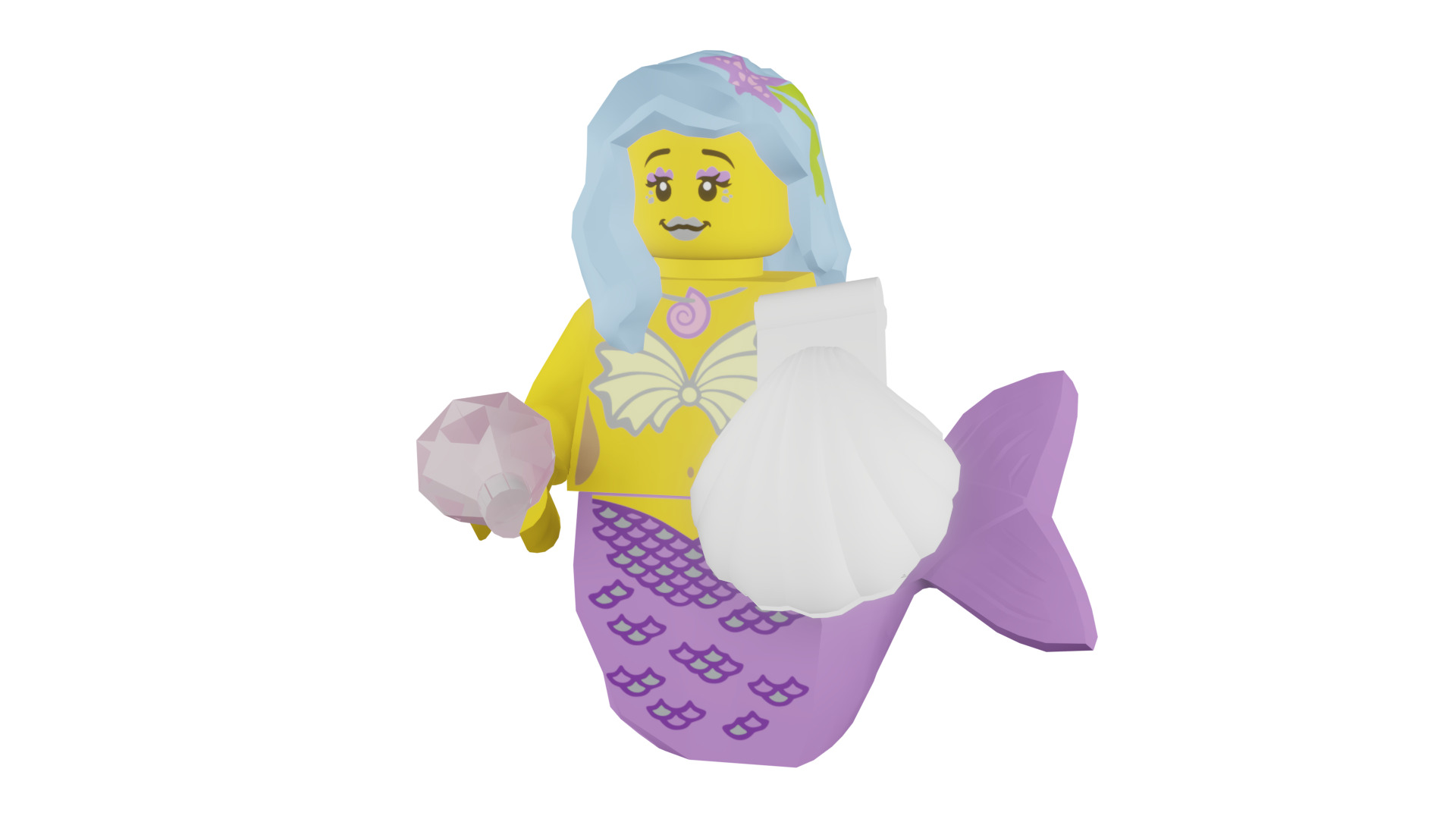 3D print minifigure - 71004-16 Marsha Queen of the Mermaids 3D print model_46