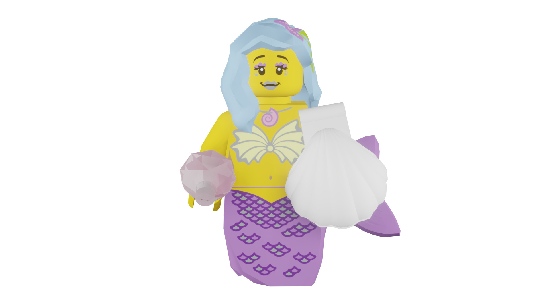 3D print minifigure - 71004-16 Marsha Queen of the Mermaids 3D print model_48
