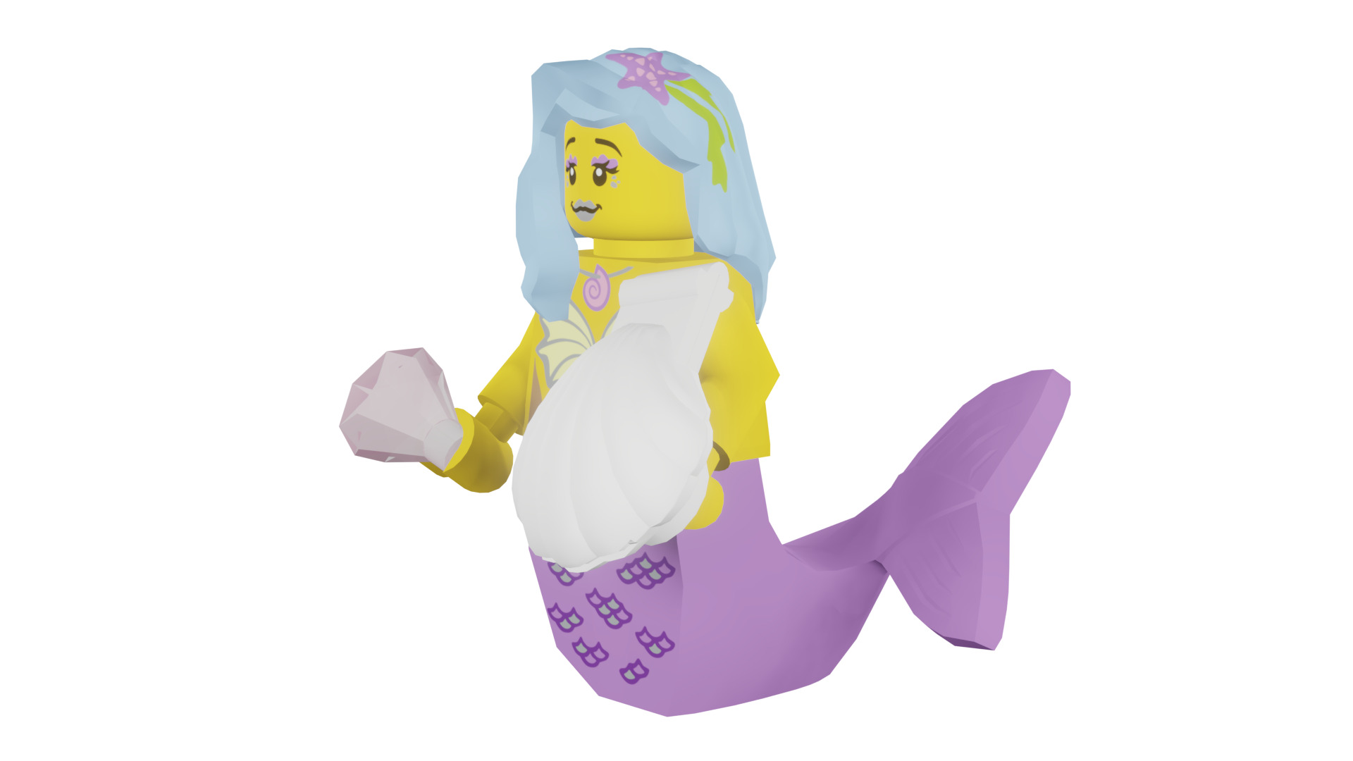 3D print minifigure - 71004-16 Marsha Queen of the Mermaids 3D print model_42