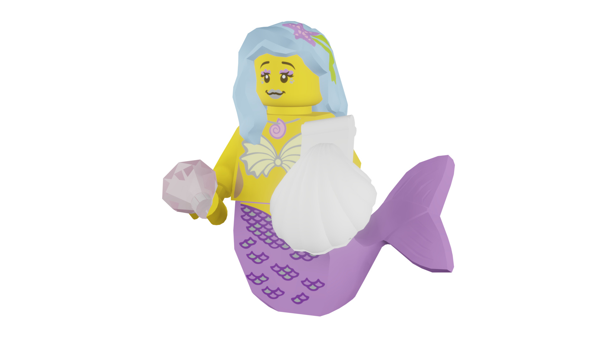 3D print minifigure - 71004-16 Marsha Queen of the Mermaids 3D print model_45