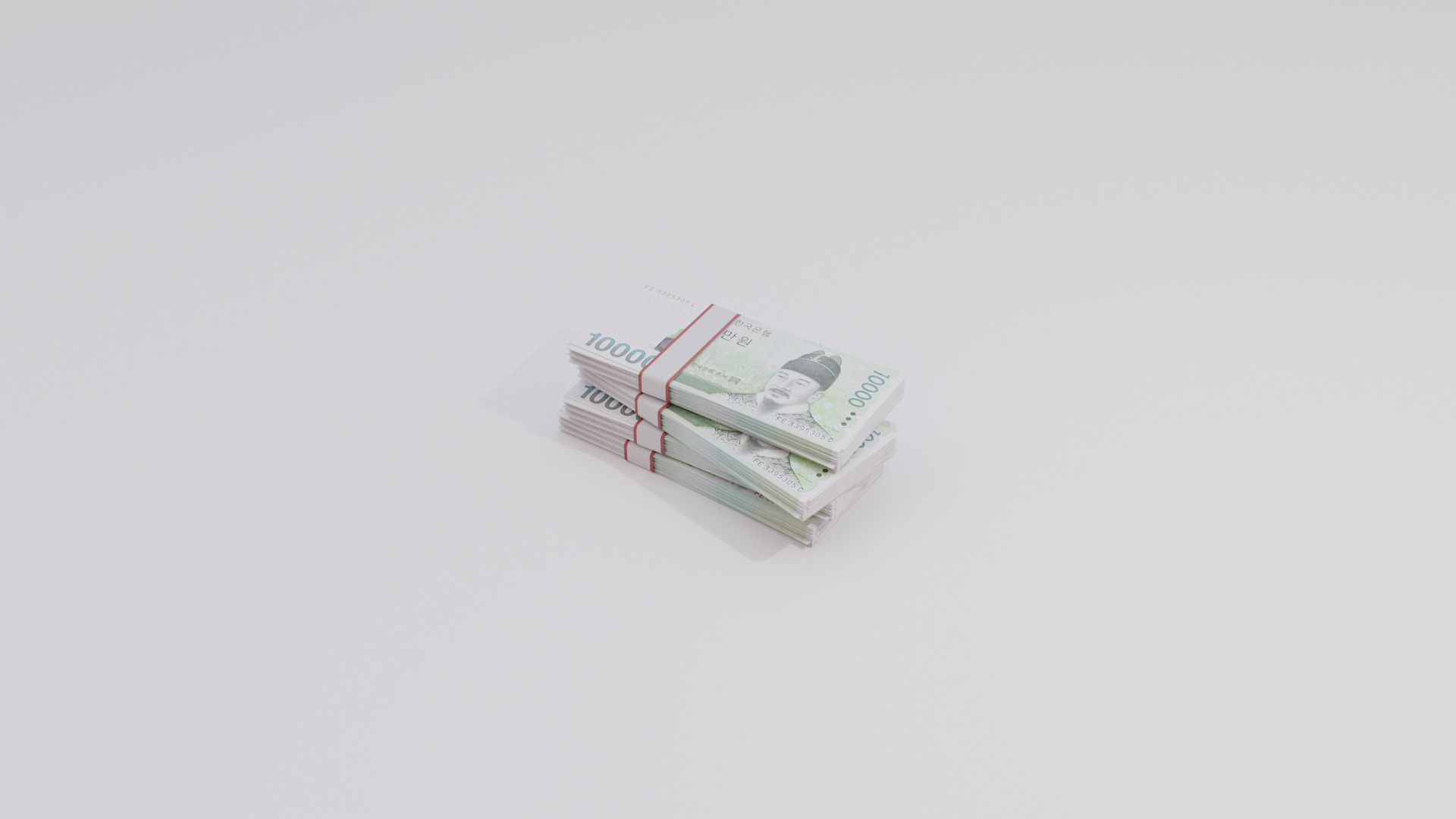 10000 South Korean won Currency Low-poly 3D model_5