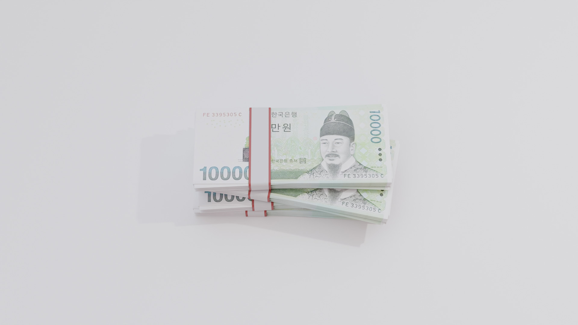 10000 South Korean won Currency Low-poly 3D model_2