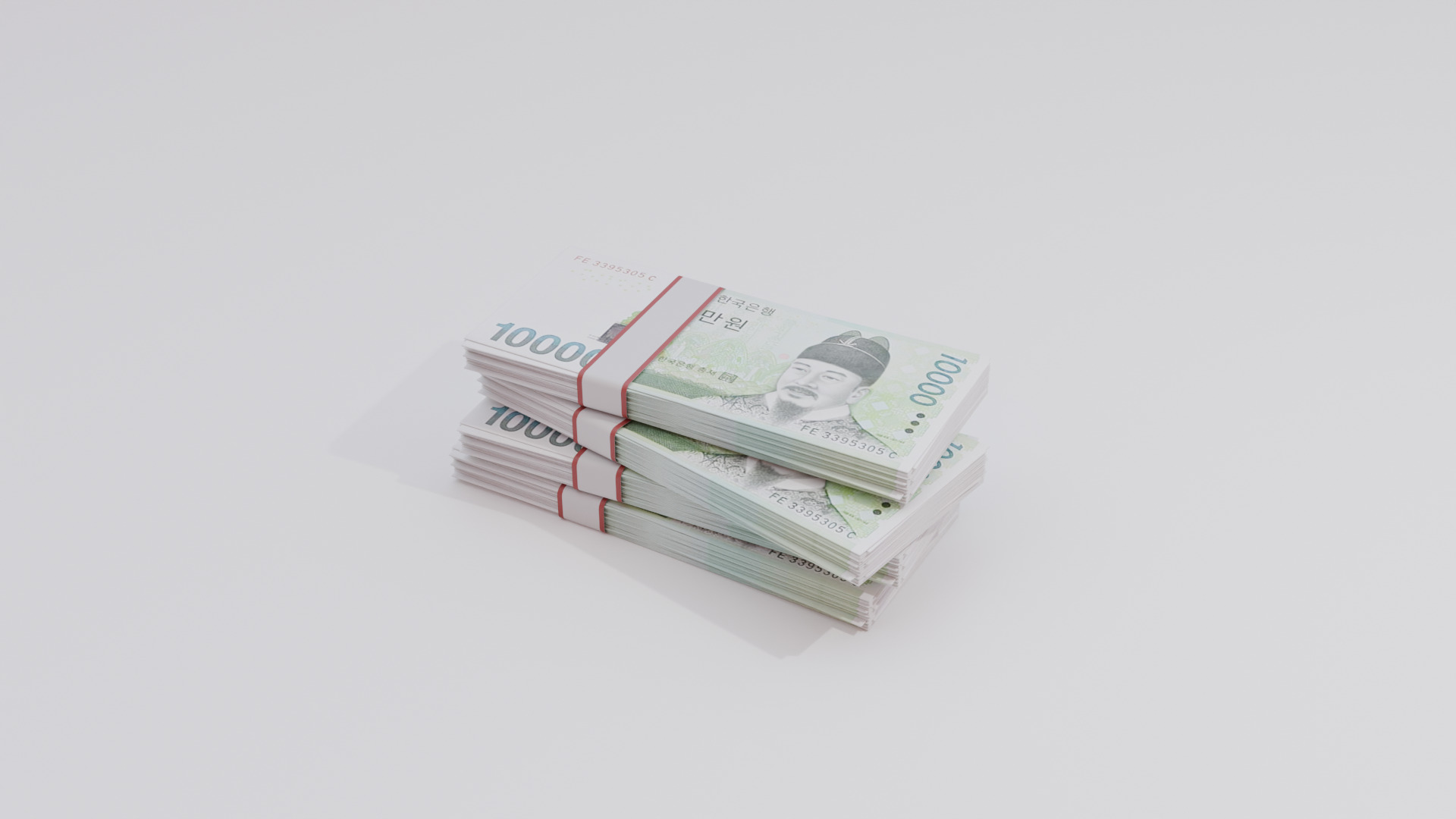 10000 South Korean won Currency Low-poly 3D model_1