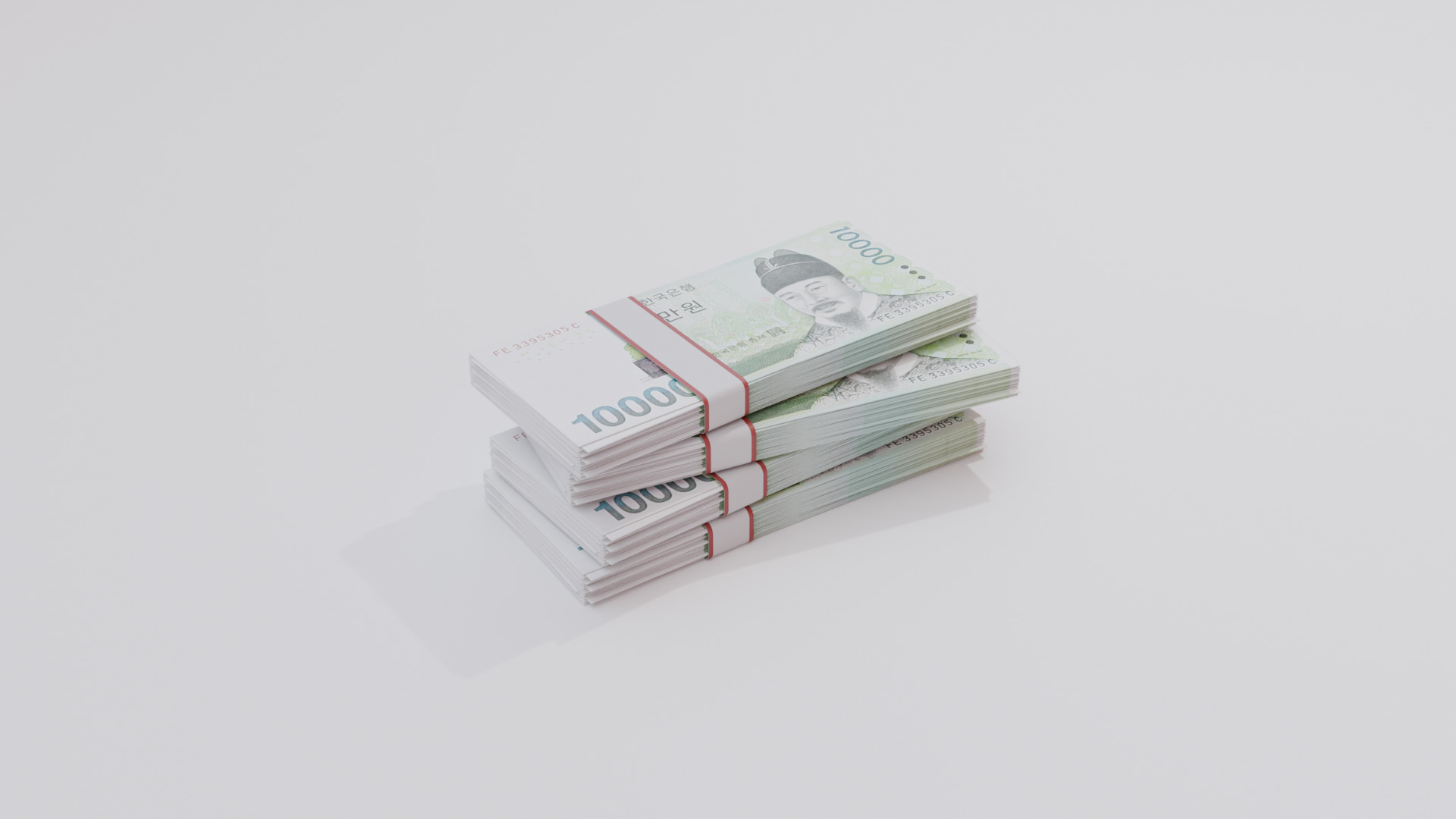 10000 South Korean won Currency Low-poly 3D model_3