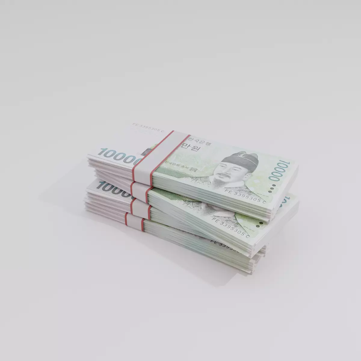 10000 South Korean won Currency Low-poly 3D model_0