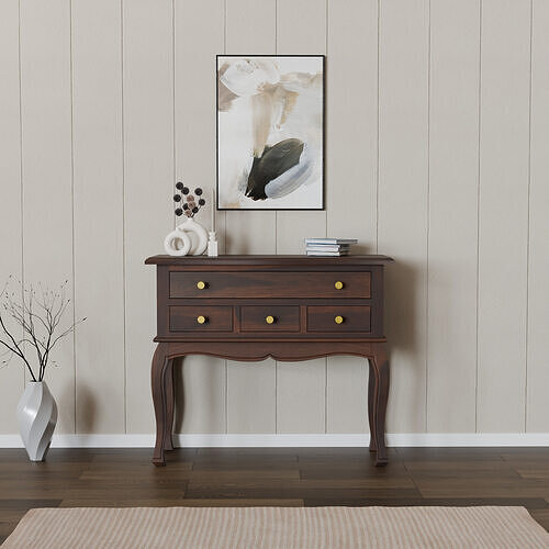 Wood console design for aesthetic interior Low-poly 3D model