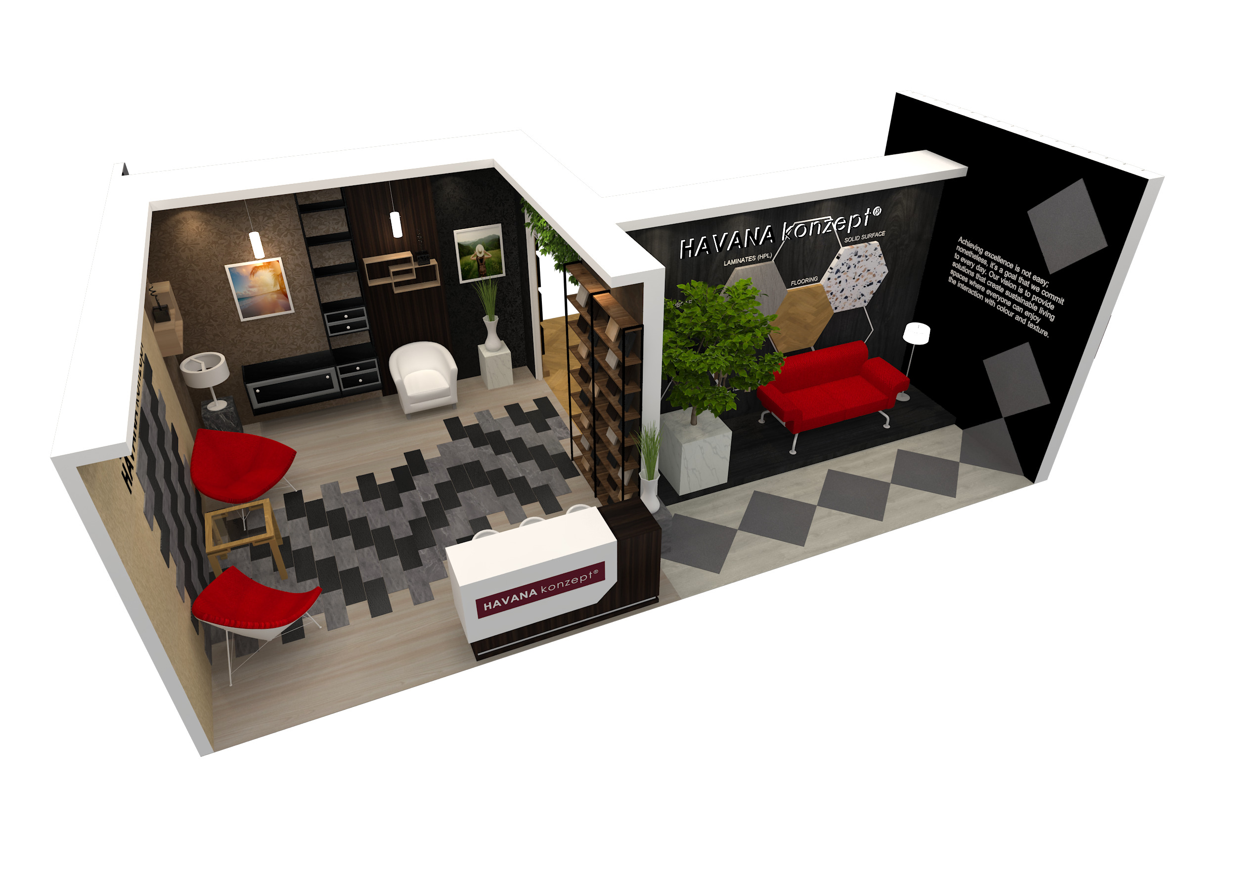 EXHIBITION BOOTH DESIGN 6M x 9M Low-poly 3D model_6