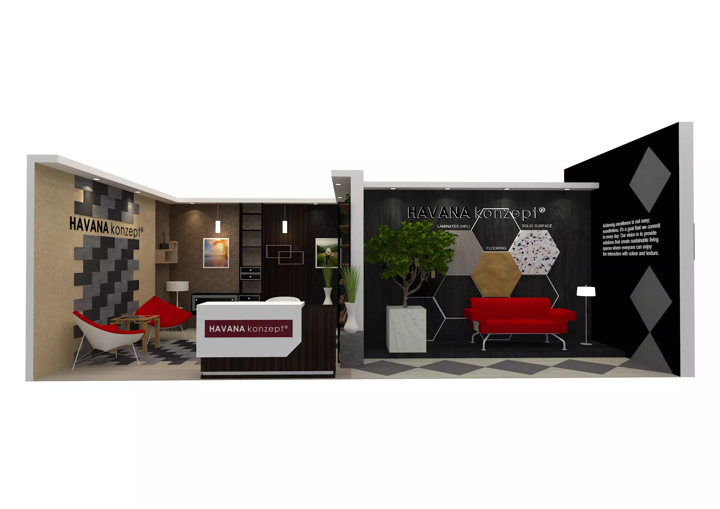 EXHIBITION BOOTH DESIGN 6M x 9M Low-poly 3D model_0