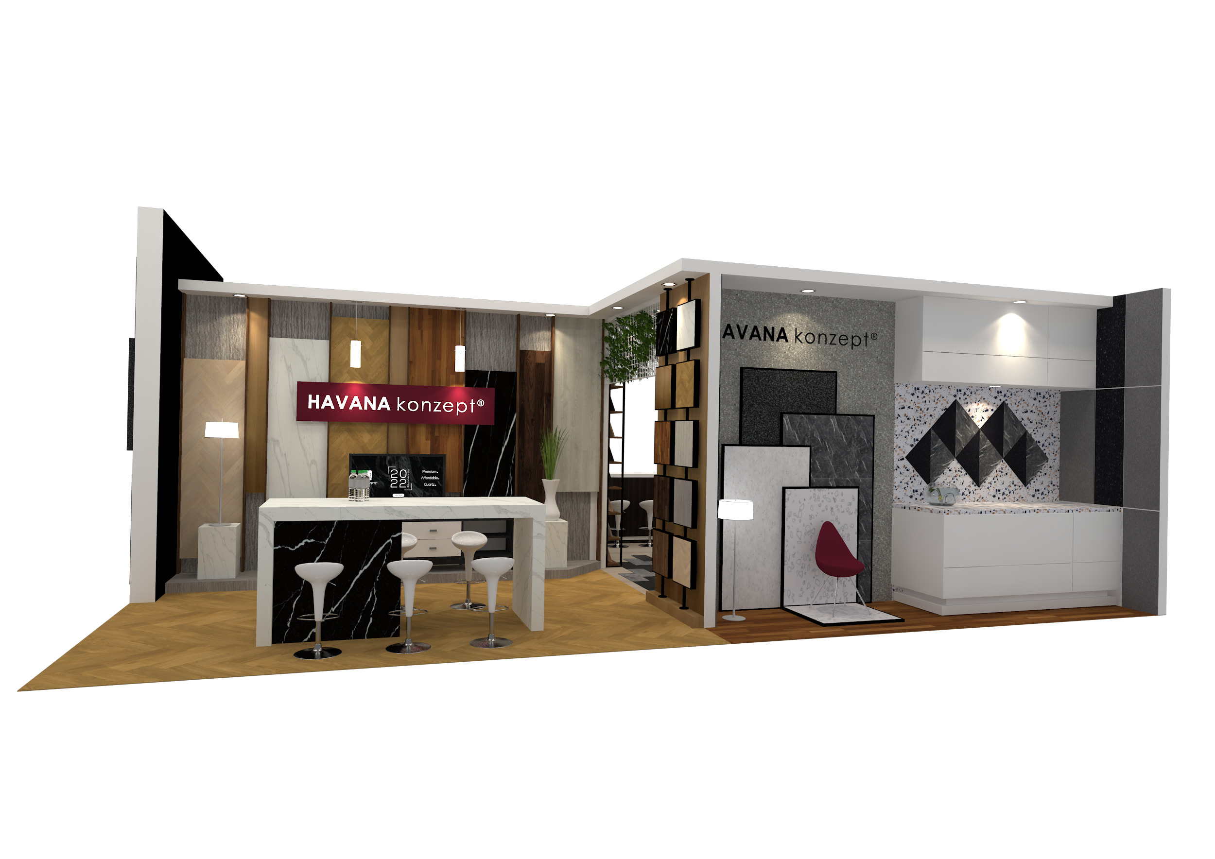 EXHIBITION BOOTH DESIGN 6M x 9M Low-poly 3D model_3