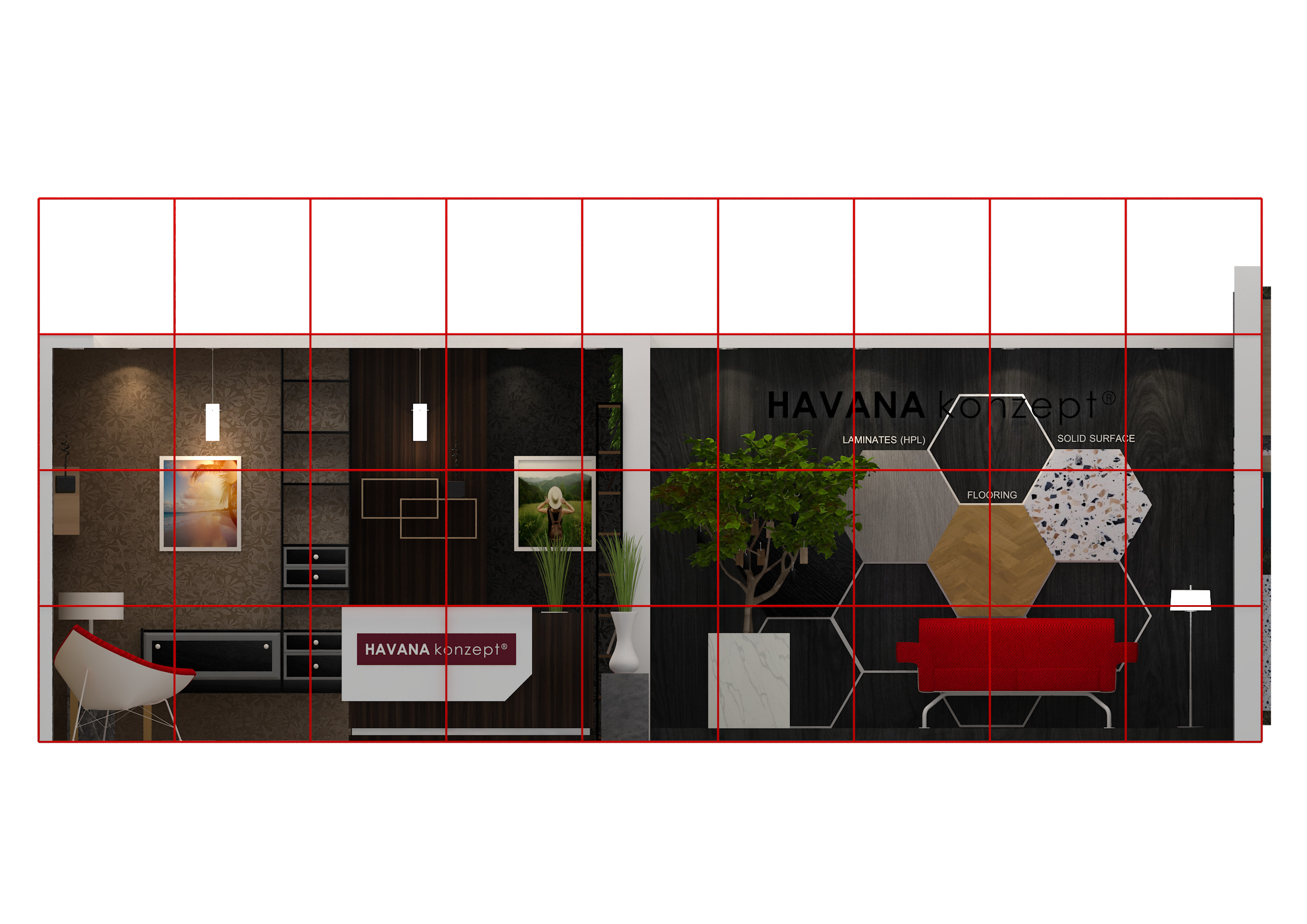 EXHIBITION BOOTH DESIGN 6M x 9M Low-poly 3D model_10