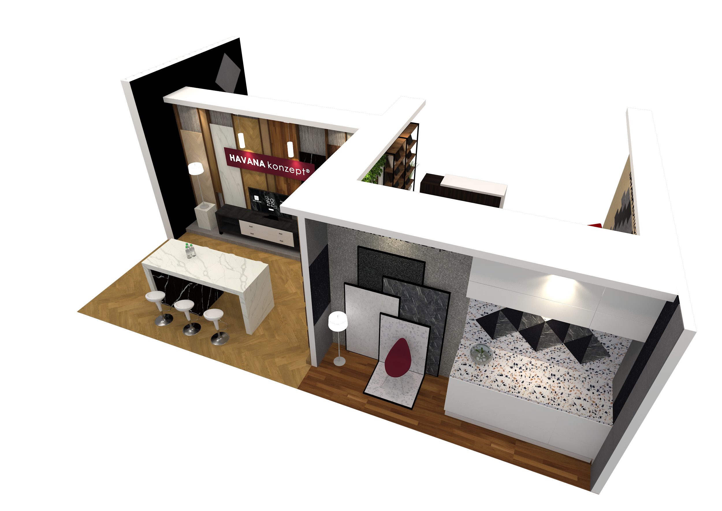 EXHIBITION BOOTH DESIGN 6M x 9M Low-poly 3D model_5