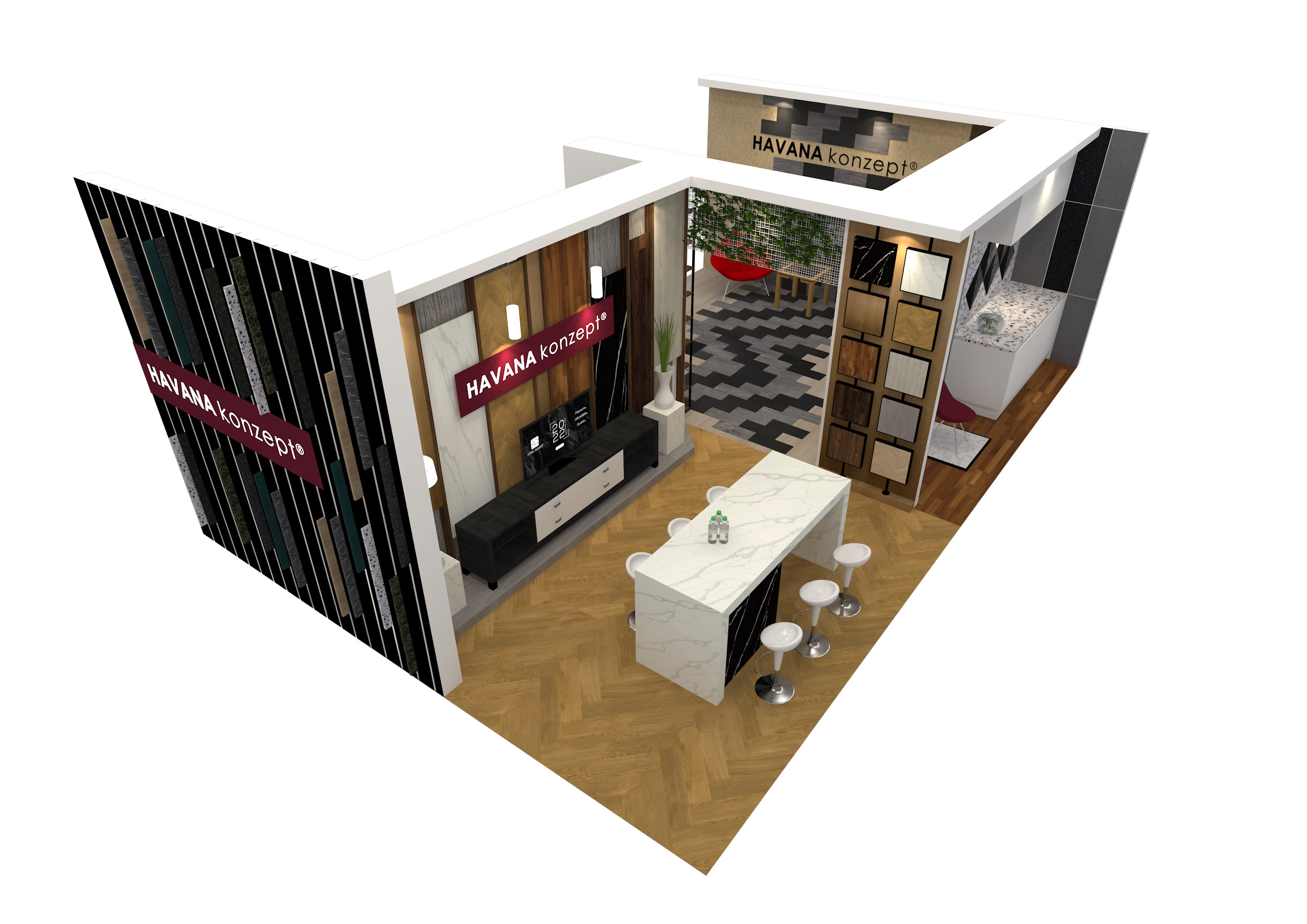 EXHIBITION BOOTH DESIGN 6M x 9M Low-poly 3D model_4