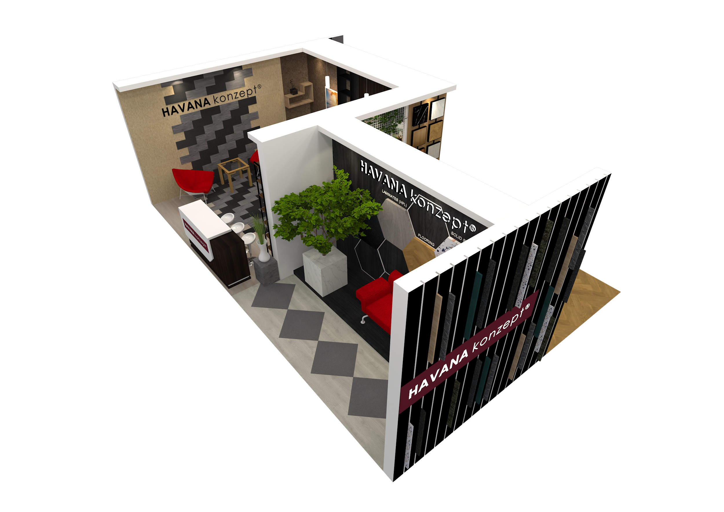EXHIBITION BOOTH DESIGN 6M x 9M Low-poly 3D model_8