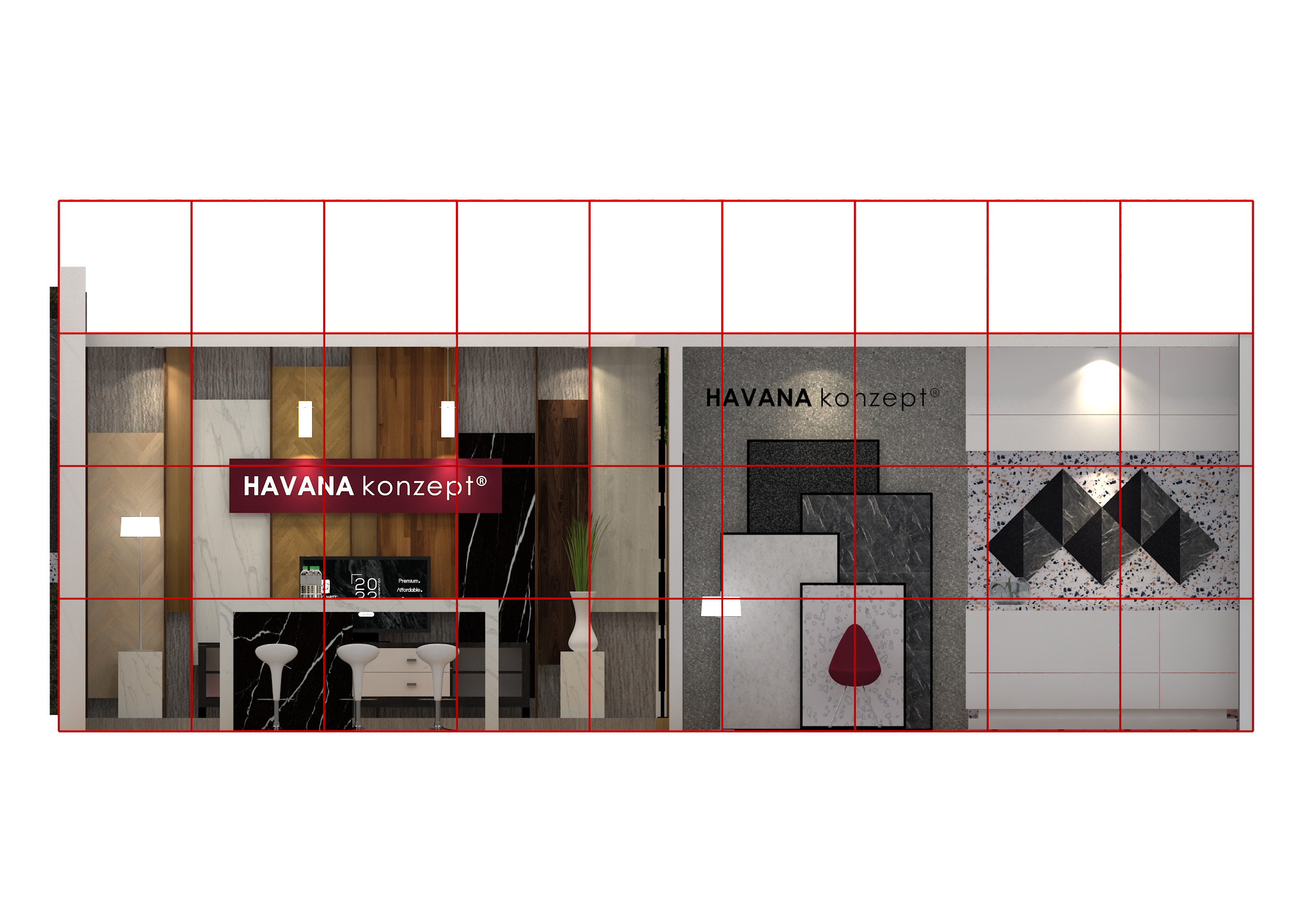 EXHIBITION BOOTH DESIGN 6M x 9M Low-poly 3D model_11