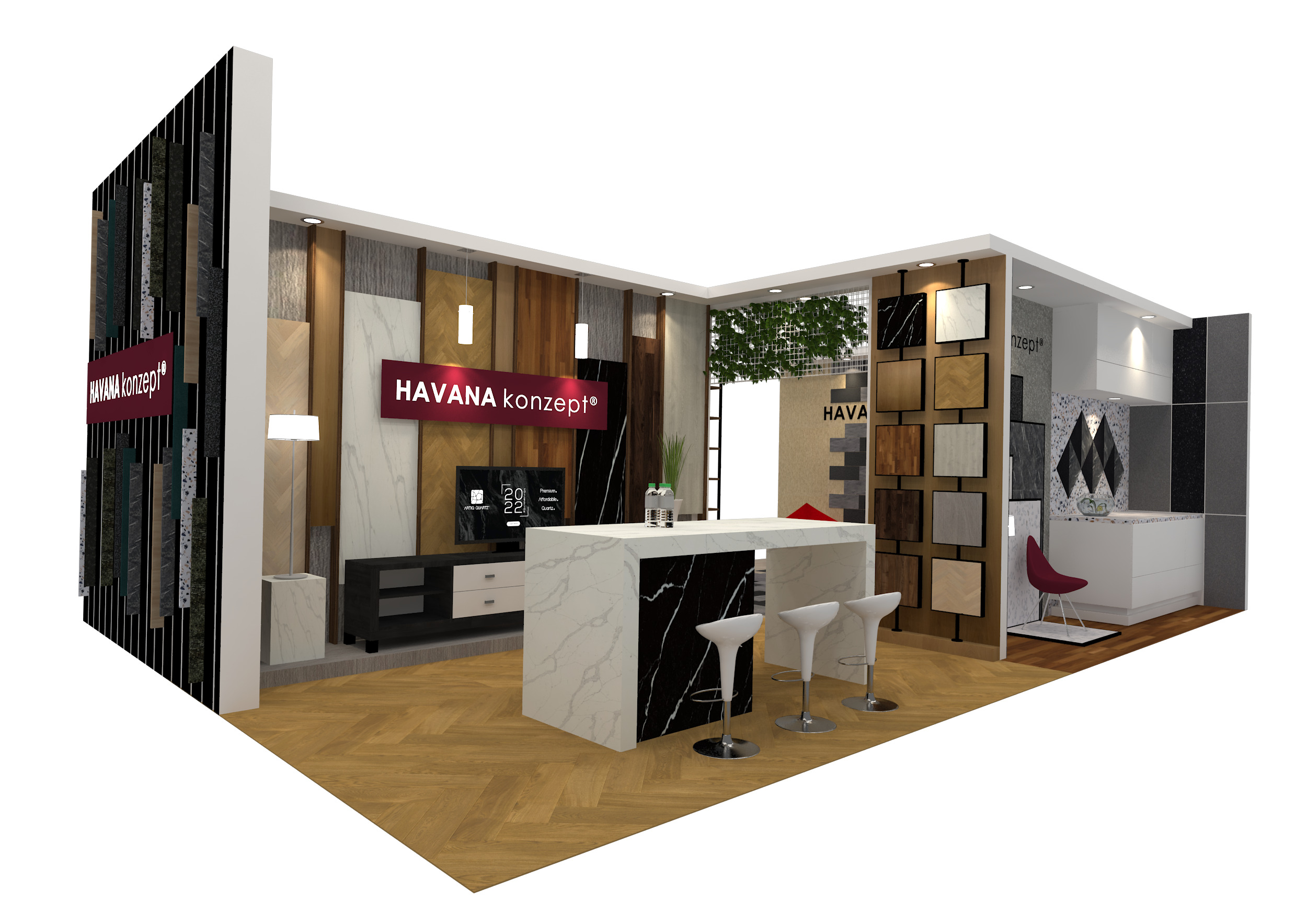 EXHIBITION BOOTH DESIGN 6M x 9M Low-poly 3D model_2