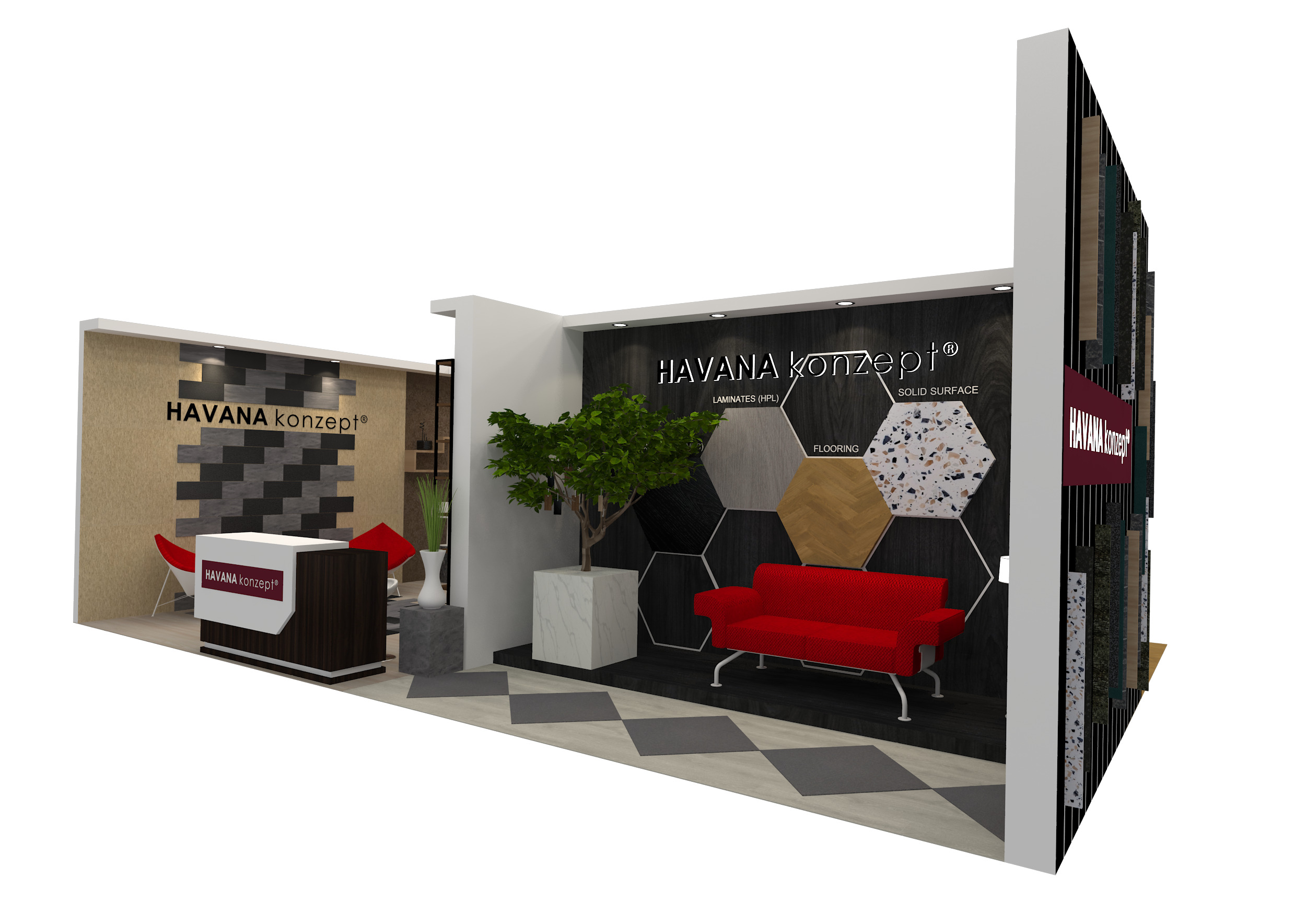 EXHIBITION BOOTH DESIGN 6M x 9M Low-poly 3D model_7