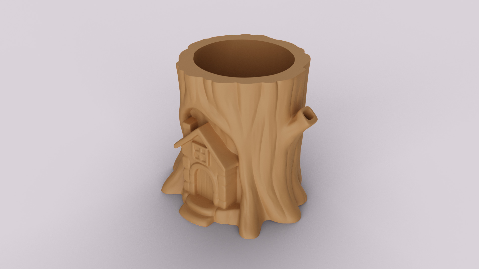 Enchanted Tree Stump - Planter - Organizer 3D print model_5