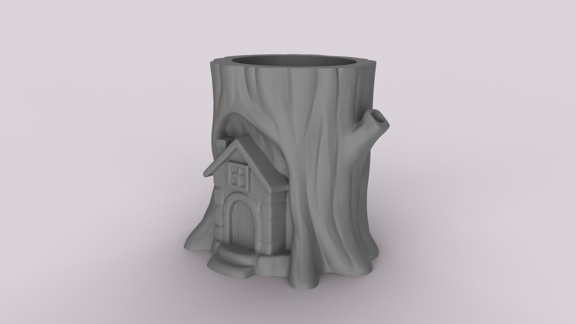 Enchanted Tree Stump - Planter - Organizer 3D print model_1