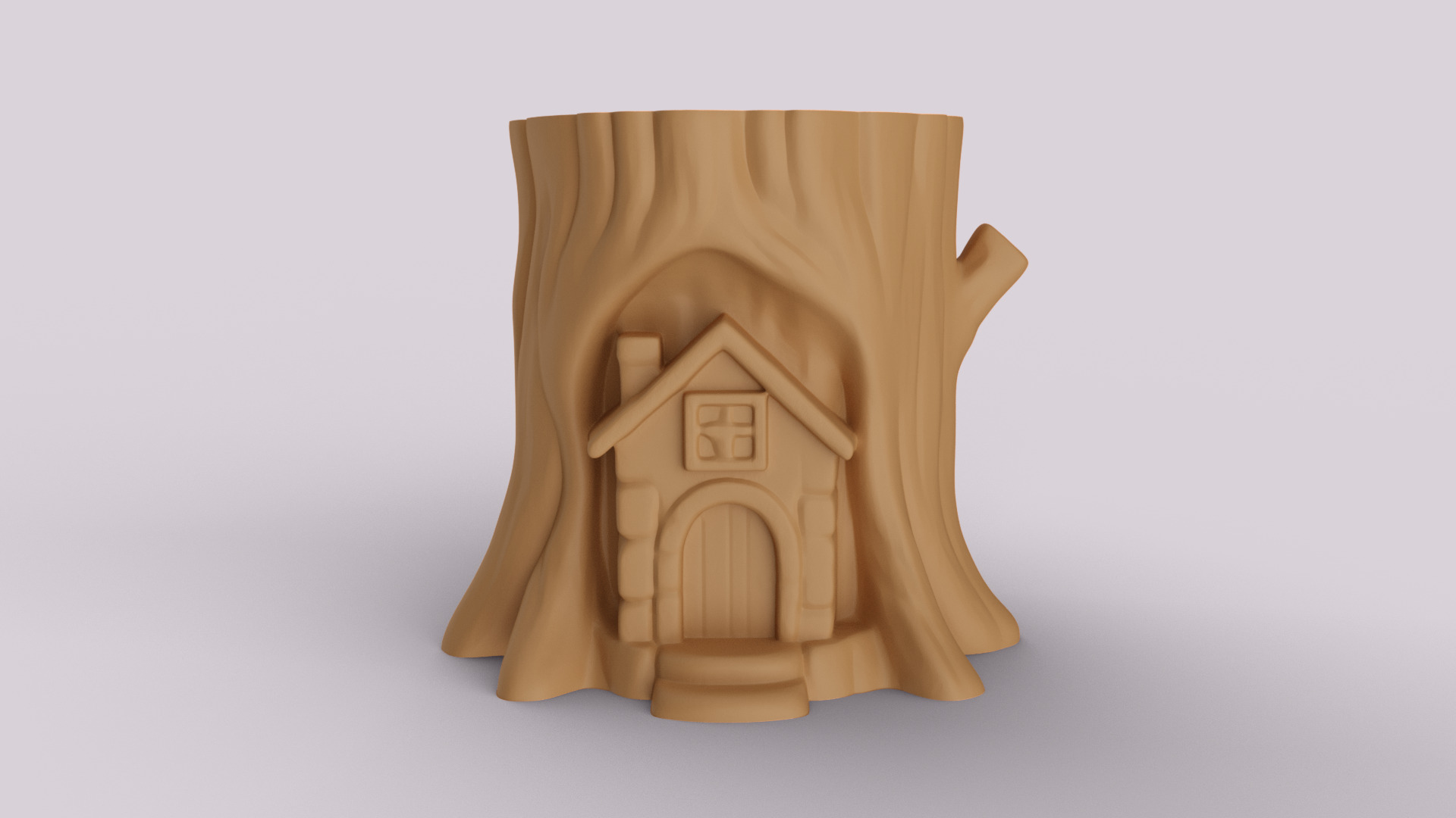 Enchanted Tree Stump - Planter - Organizer 3D print model_4