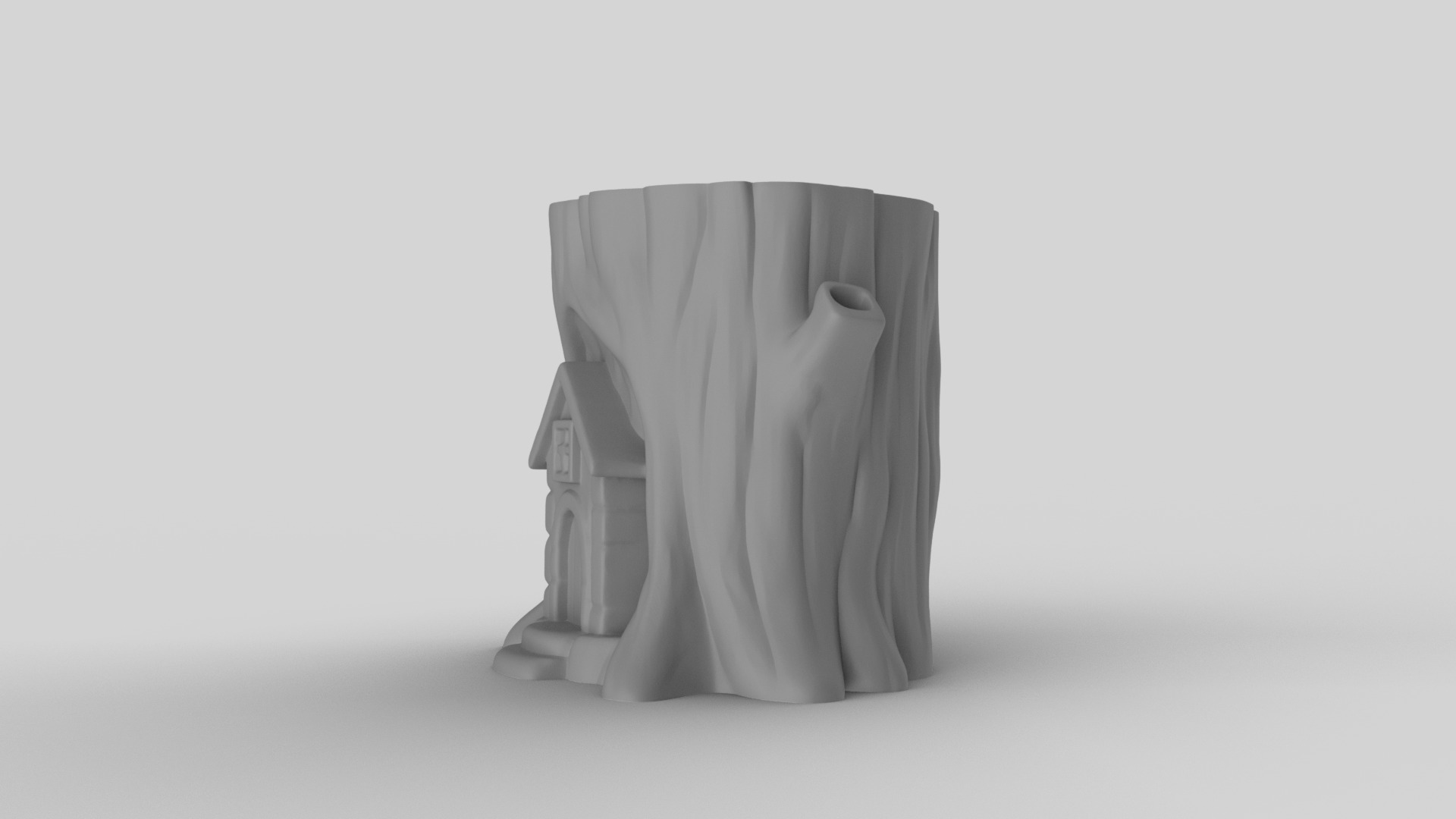 Enchanted Tree Stump - Planter - Organizer 3D print model_3