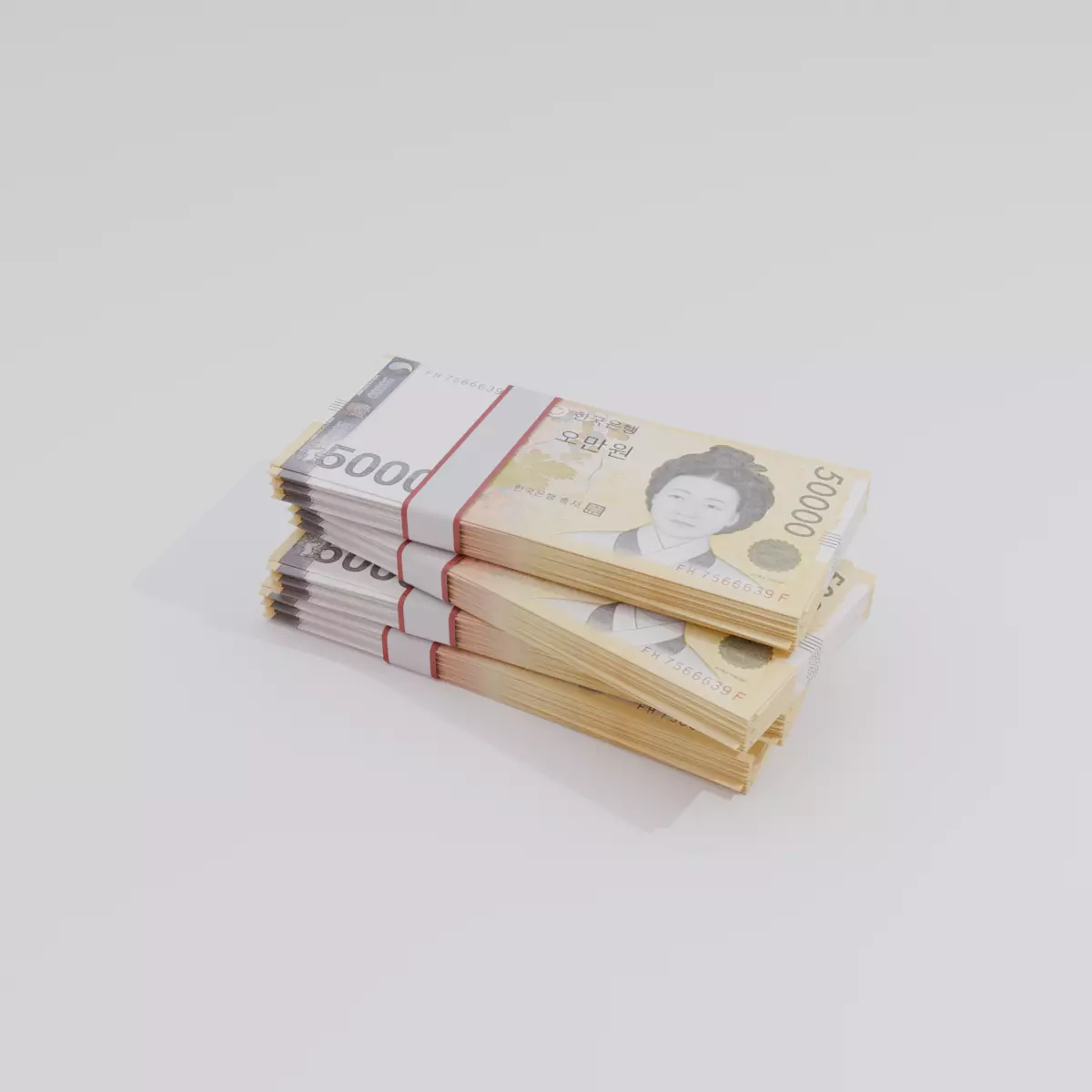 50000 South Korean won Currency Low-poly 3D model_0