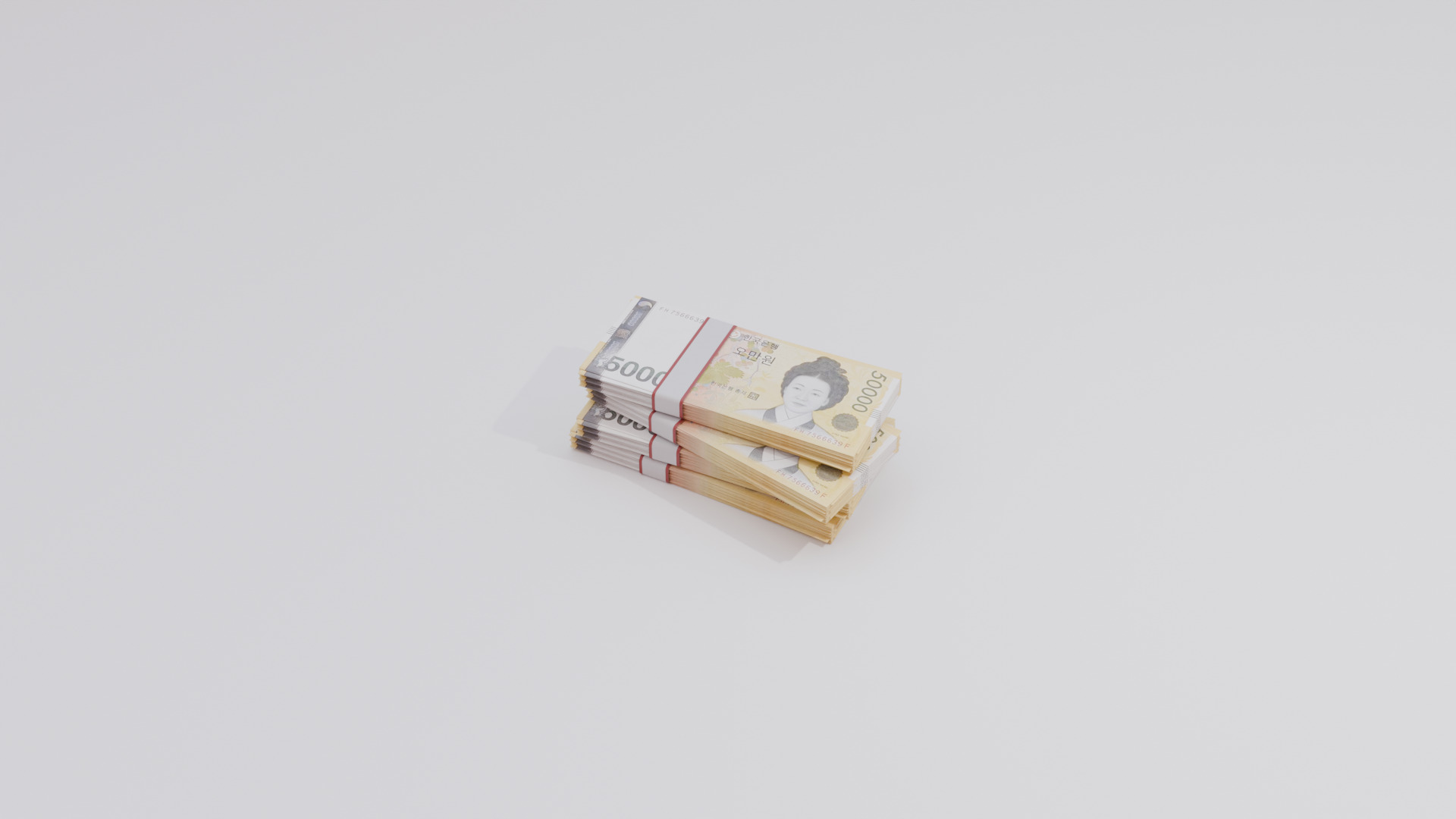 50000 South Korean won Currency Low-poly 3D model_4