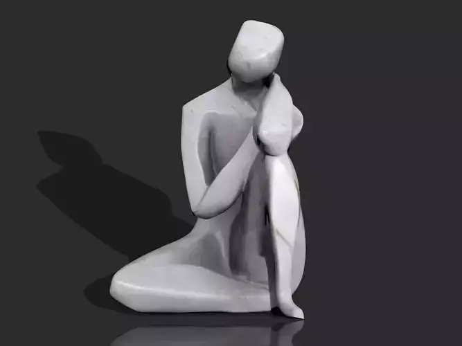 MAN THINKING BUST ABSTRACT SCULPTURE 3D print model