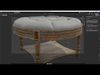 Captains Large Round Upholstered Ottoman With Bottom Shelf Low-poly 3D model_1