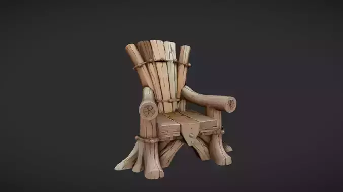 wooden armchair with rustic design