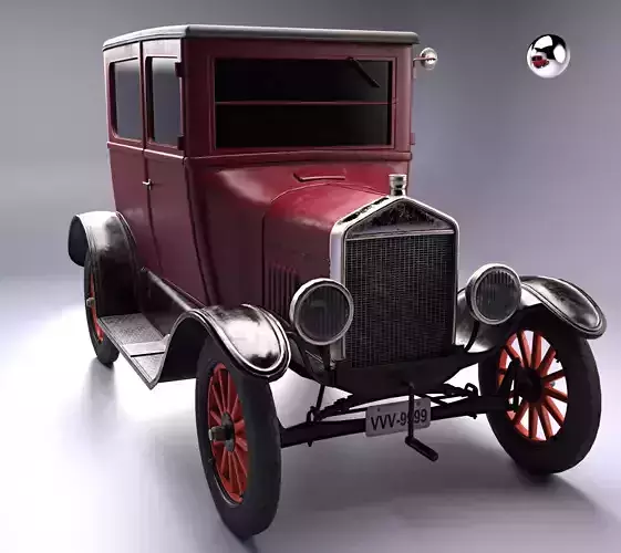 Old Car Low-poly 3D model