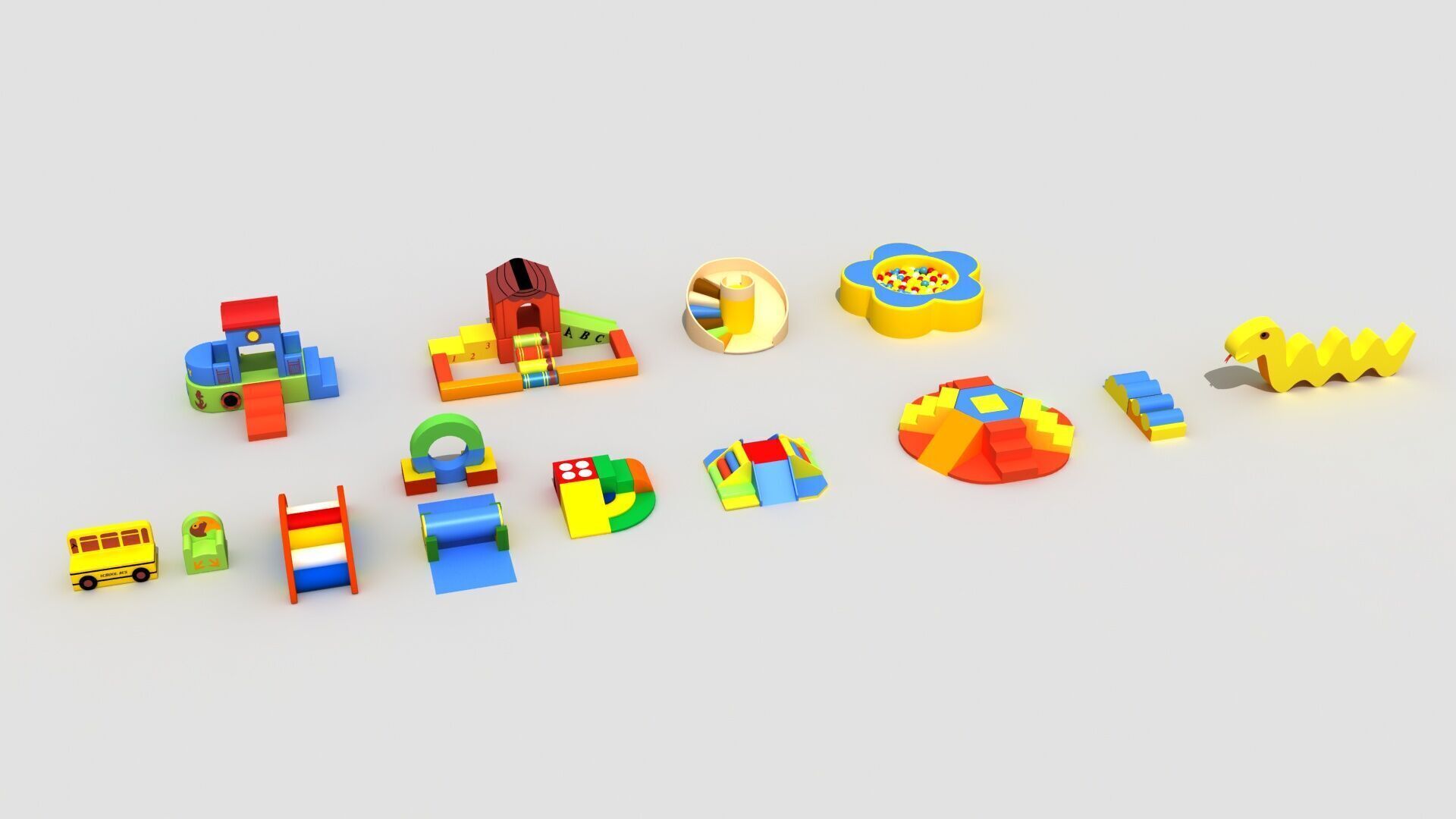 soft packaging exercise equipment combination 3D model_2