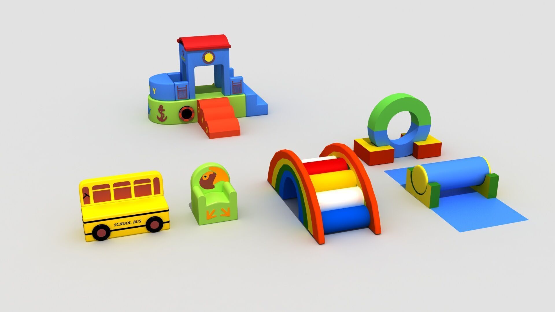 soft packaging exercise equipment combination 3D model_5