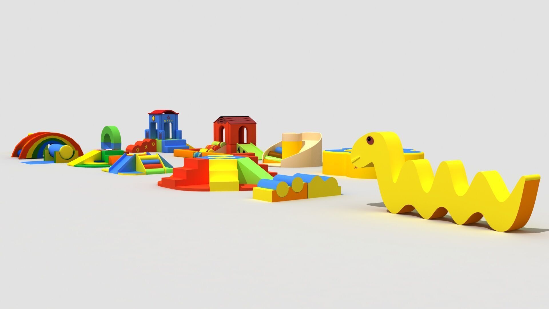 soft packaging exercise equipment combination 3D model_3