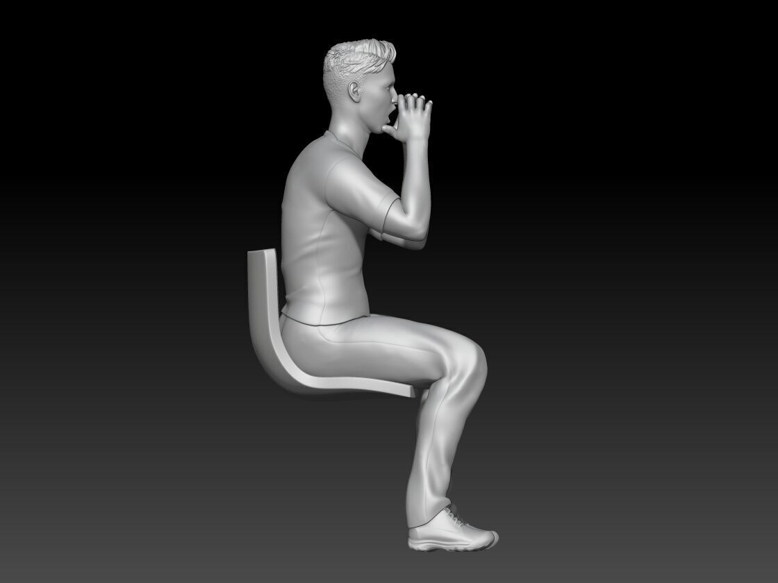 spectator at sports stadium boy 4 3D print model_3