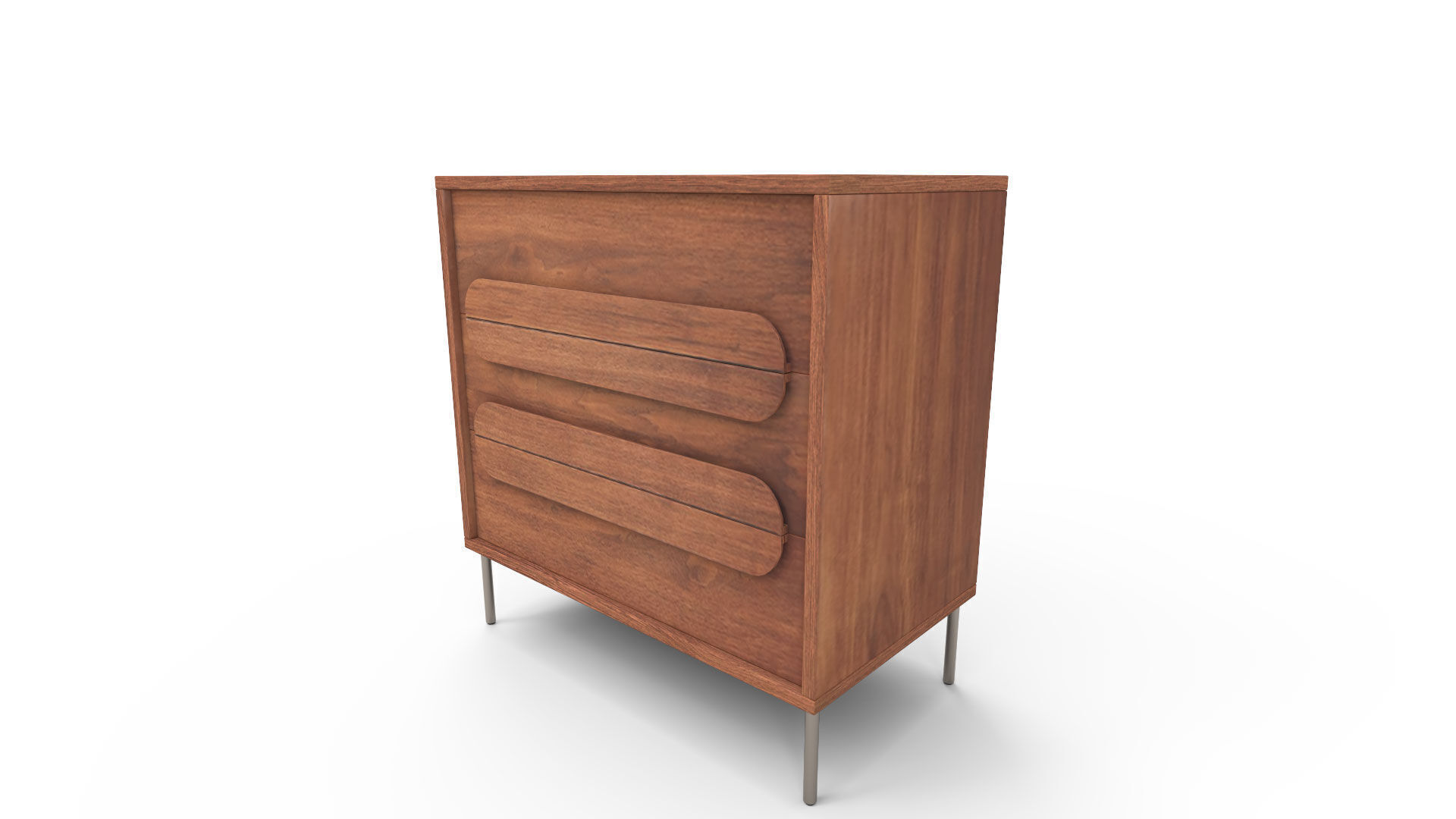 Gemini Drawer Dresser Walnut 3D model_5