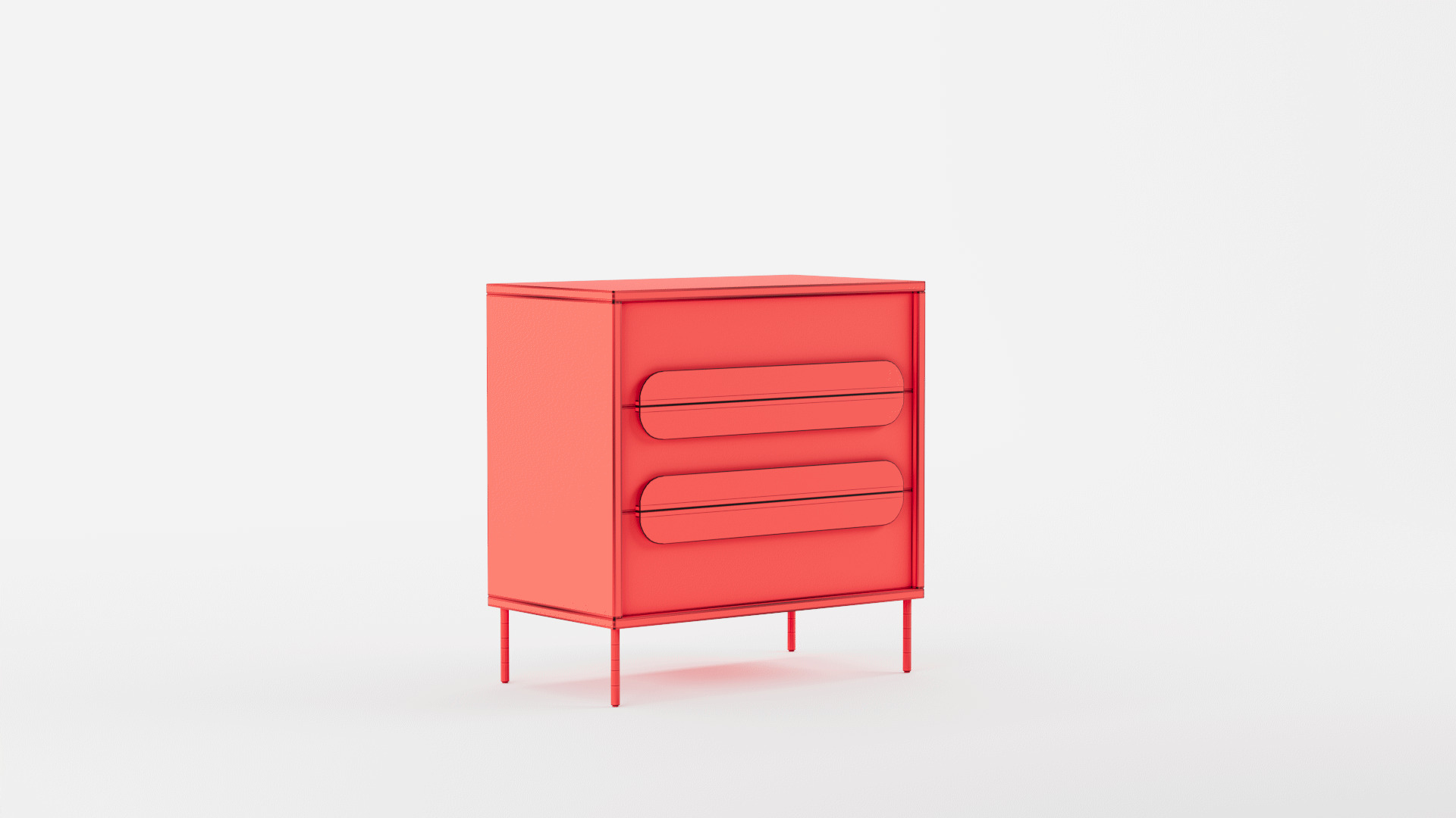 Gemini Drawer Dresser Walnut 3D model_11