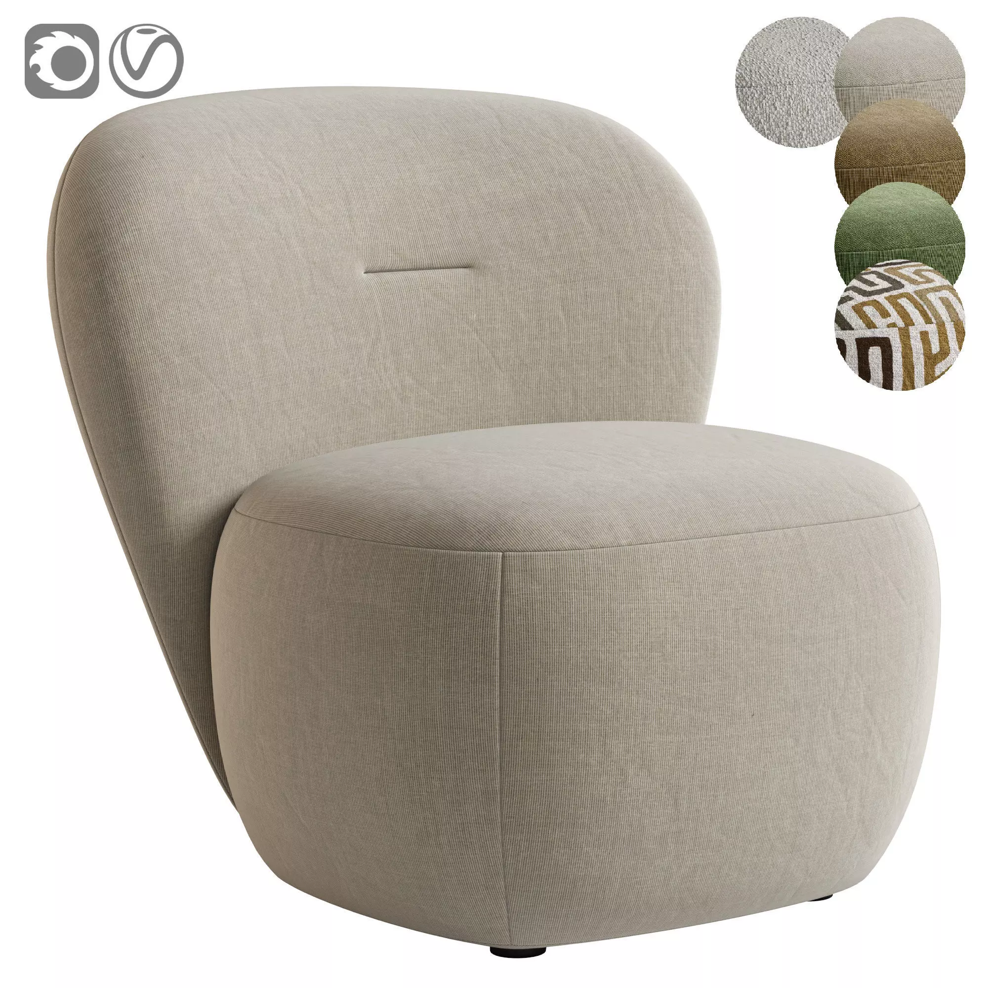 Loll 07 Armchair Polar Bear 3D model