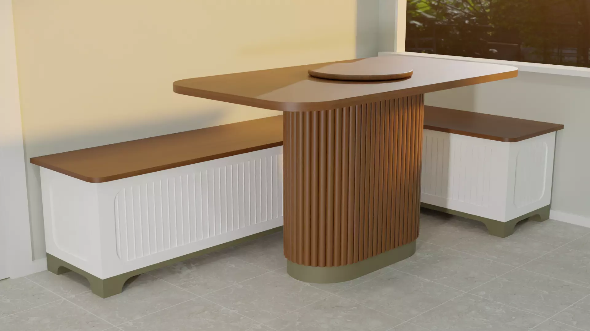 Chestnut Breakfast Nook by Path Design Free 3D model