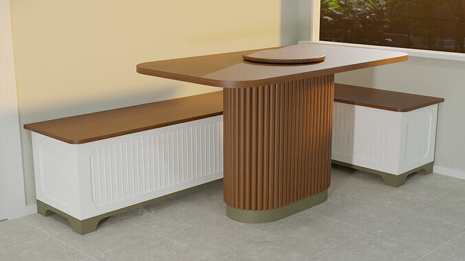 Chestnut Breakfast Nook by Path Design Free 3D model