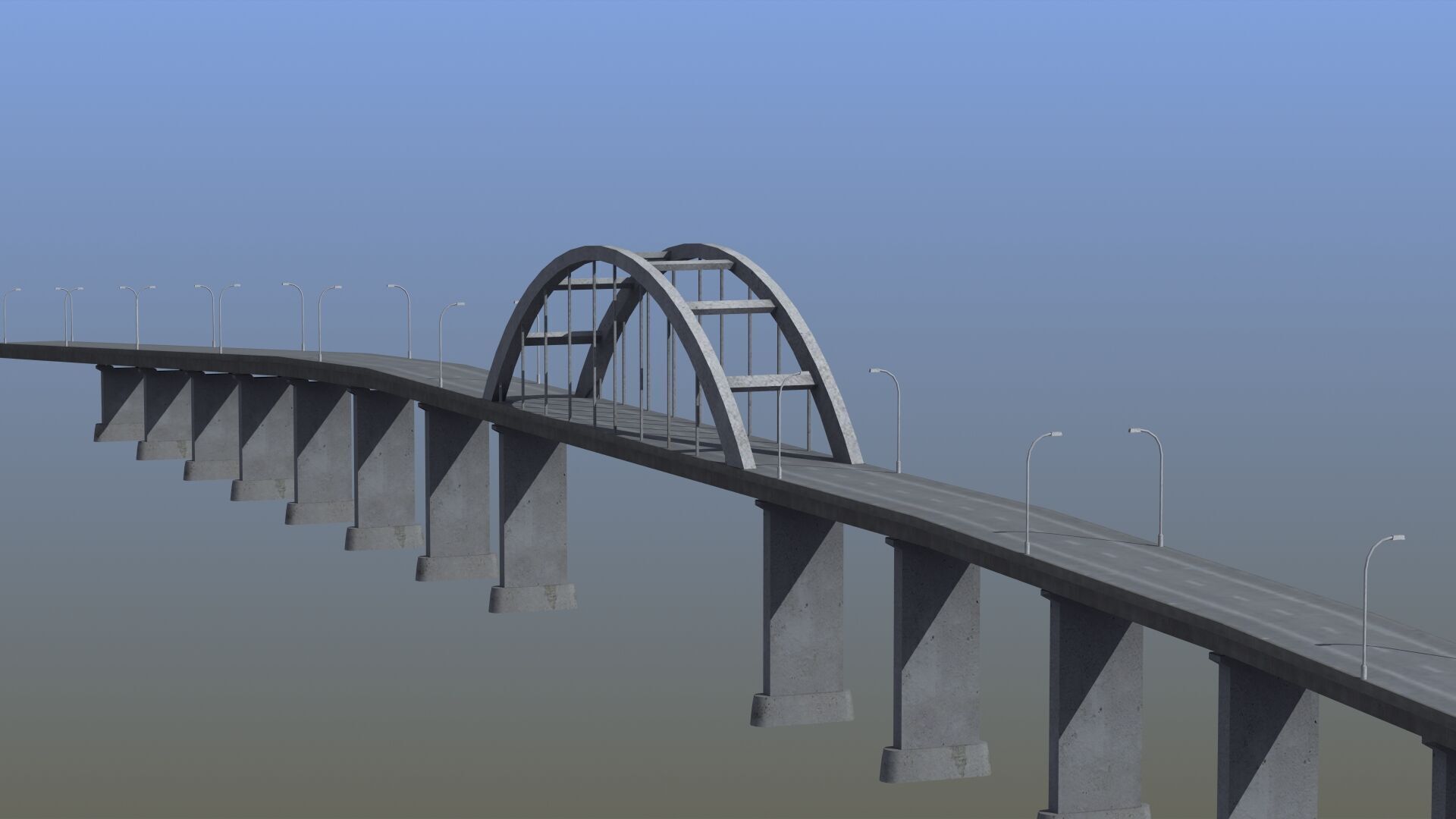 Road Bridge 3D model_4