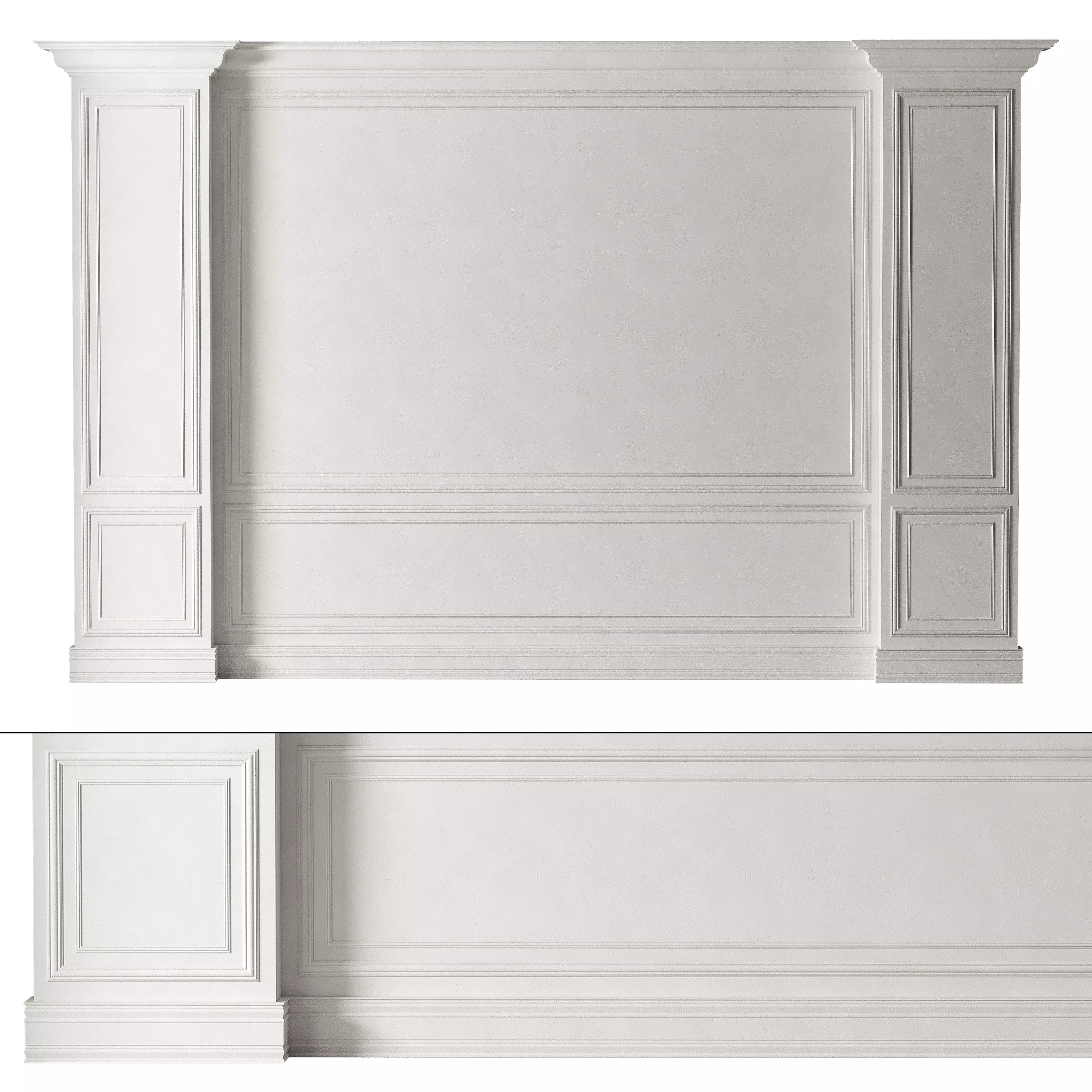 Classic 3D Wall Panel with Ornament Design for Interior Decor 6 3D model_0