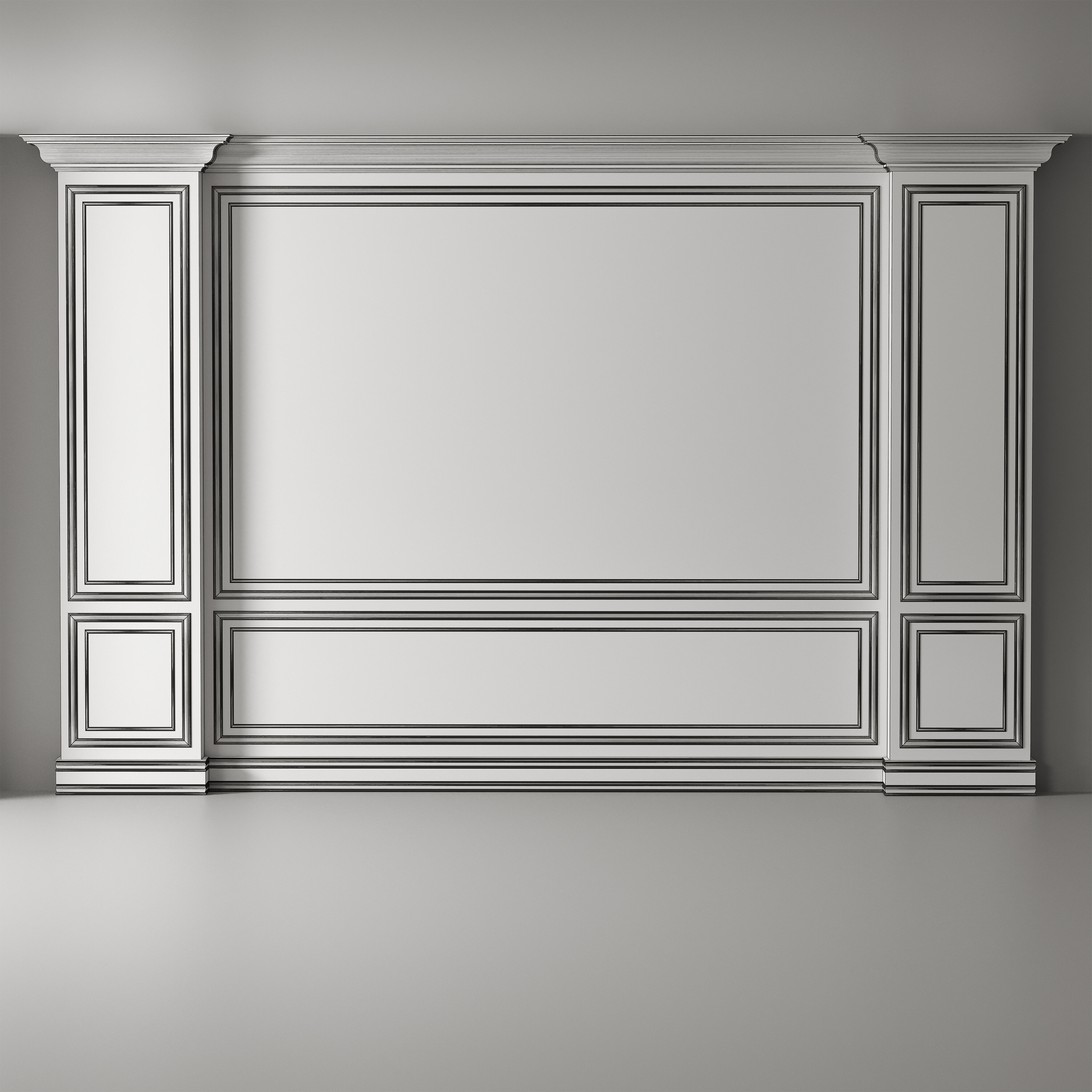 Classic 3D Wall Panel with Ornament Design for Interior Decor 6 3D model_3
