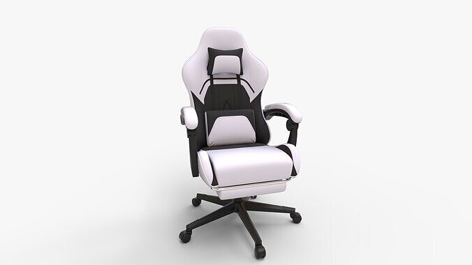 Chulovs Gaming Chair with Footrest and Lumbar Support Height   3D model