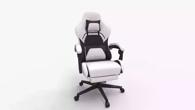 Chulovs Gaming Chair with Footrest and Lumbar Support Height  