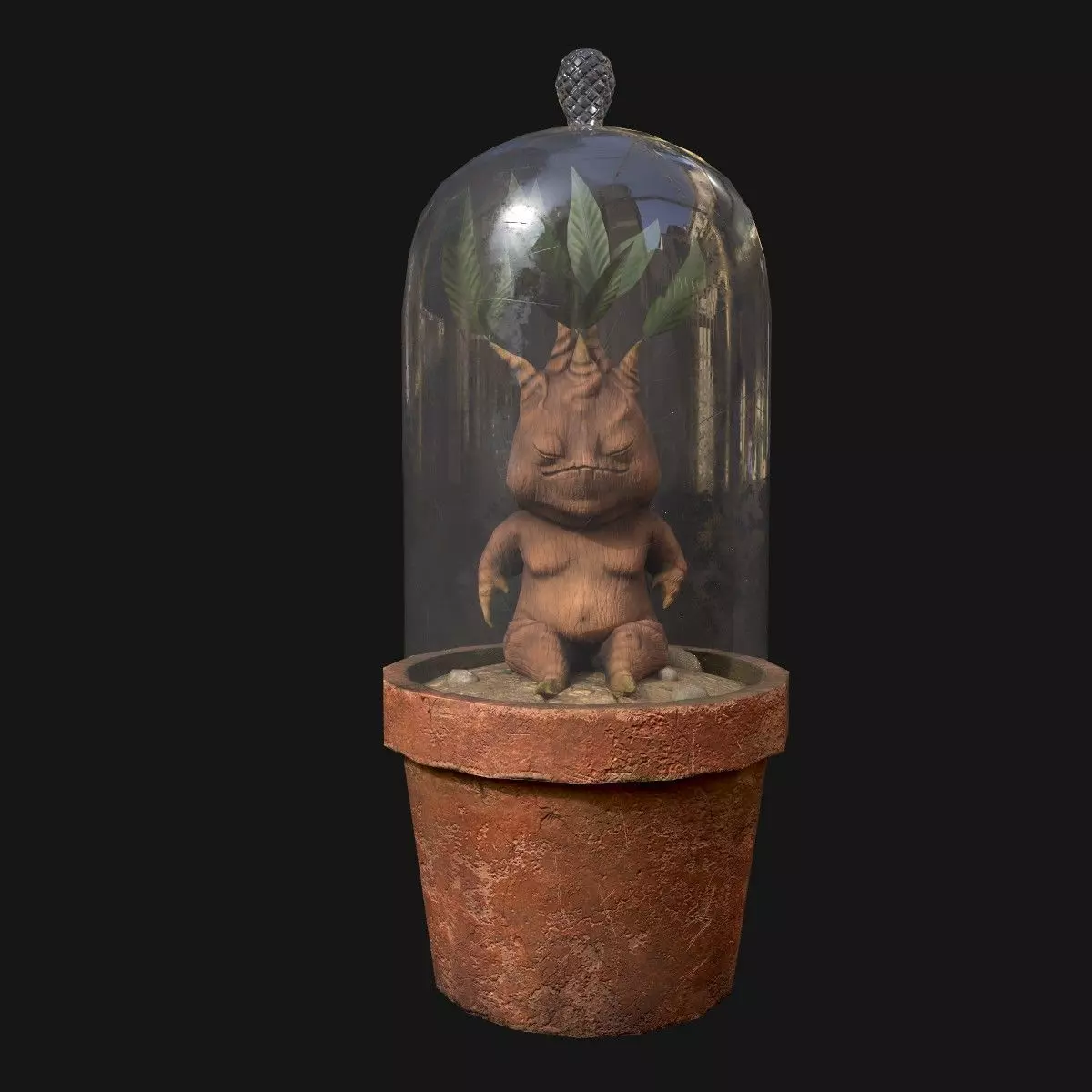 Mandrake Terrarium Low-poly 3D model