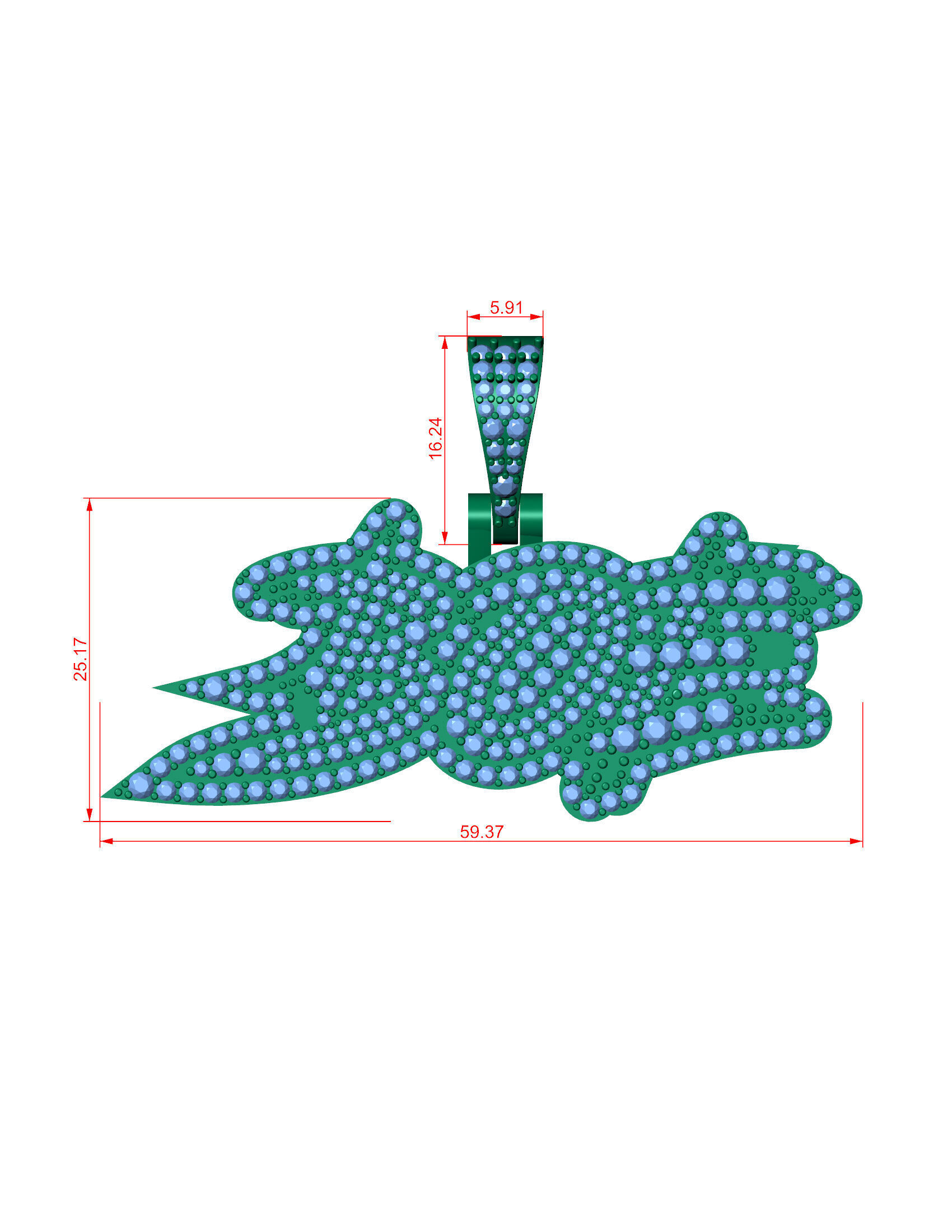 Wild Flame Custom Drip Pendant 3D print model_14