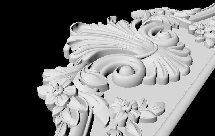 Central decor ornament for furniture 3D model_4